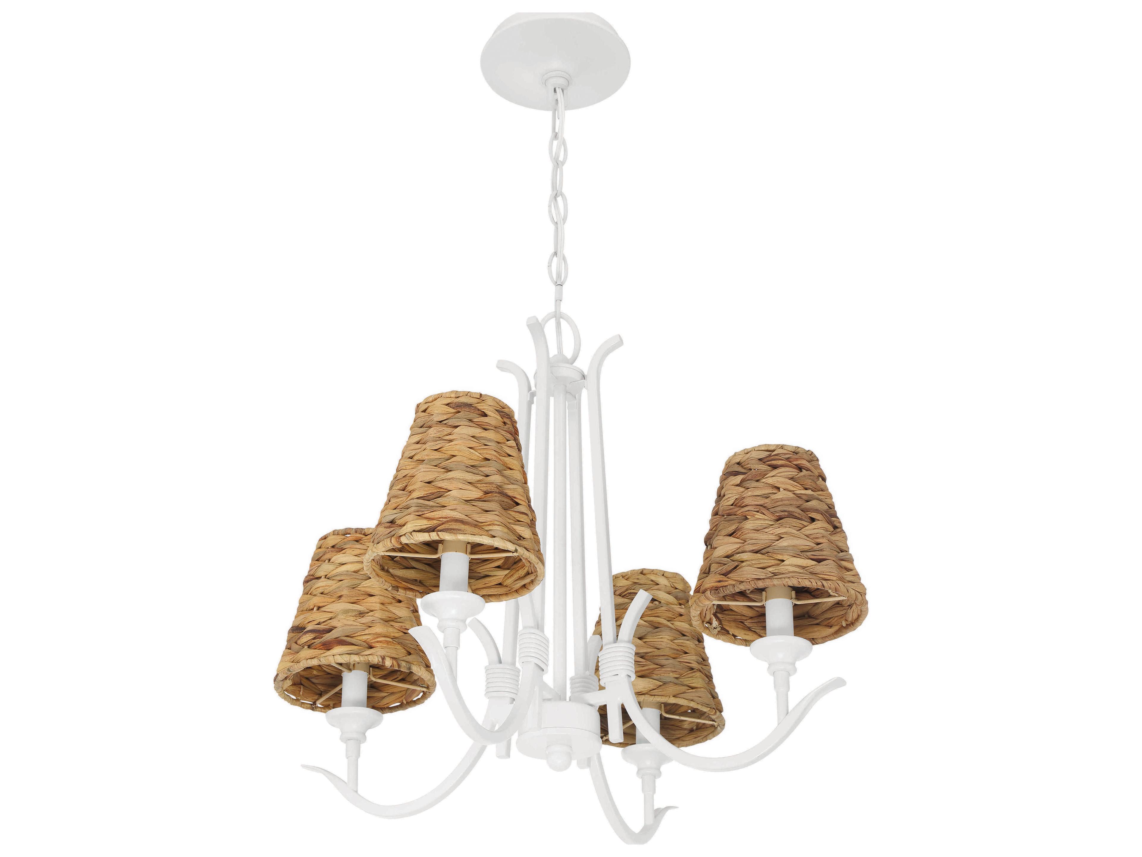 Craftmade Kokomo 4-Light Matte White Candelabra Chandelier