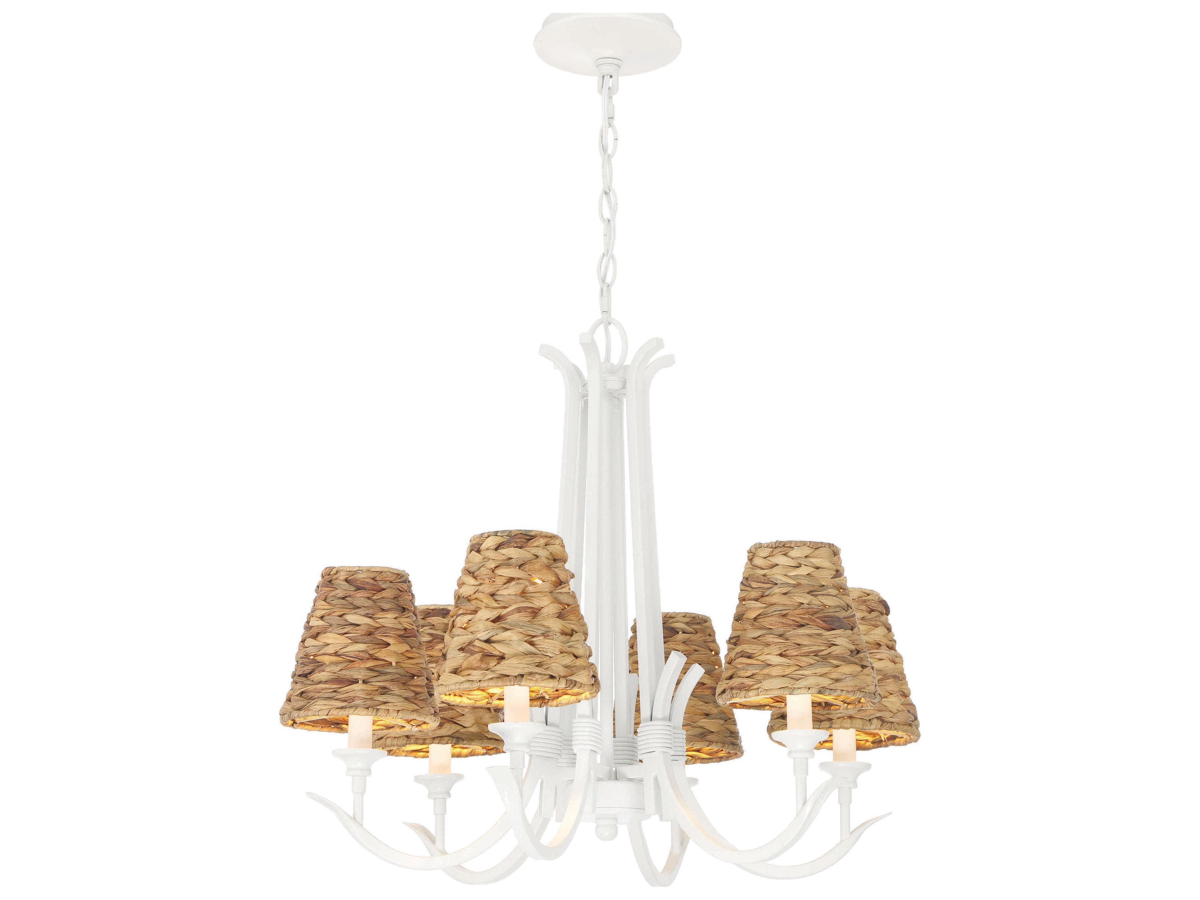 Craftmade Kokomo 6-Light Matte White Candelabra Chandelier