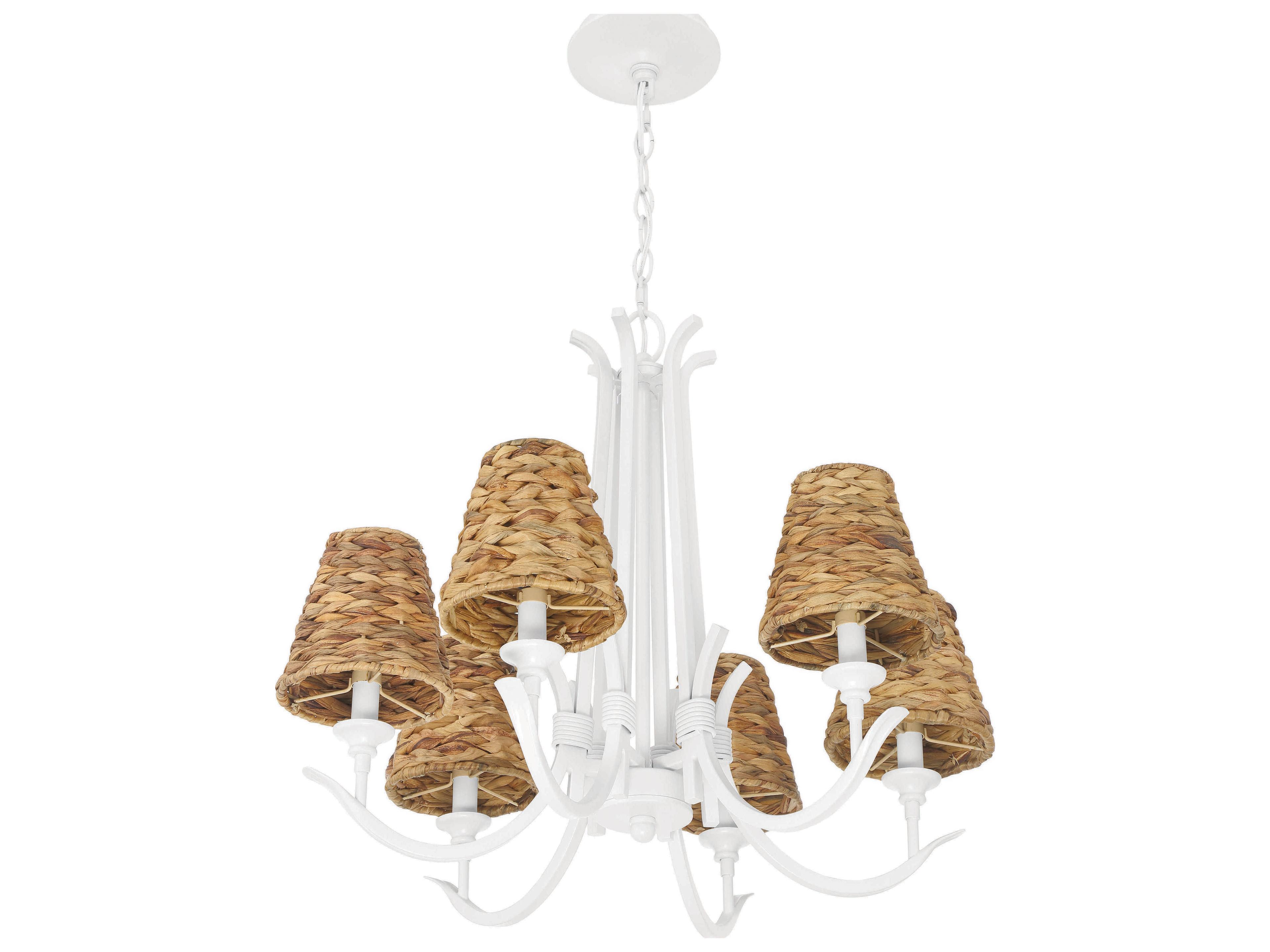 Craftmade Kokomo 6-Light Matte White Candelabra Chandelier