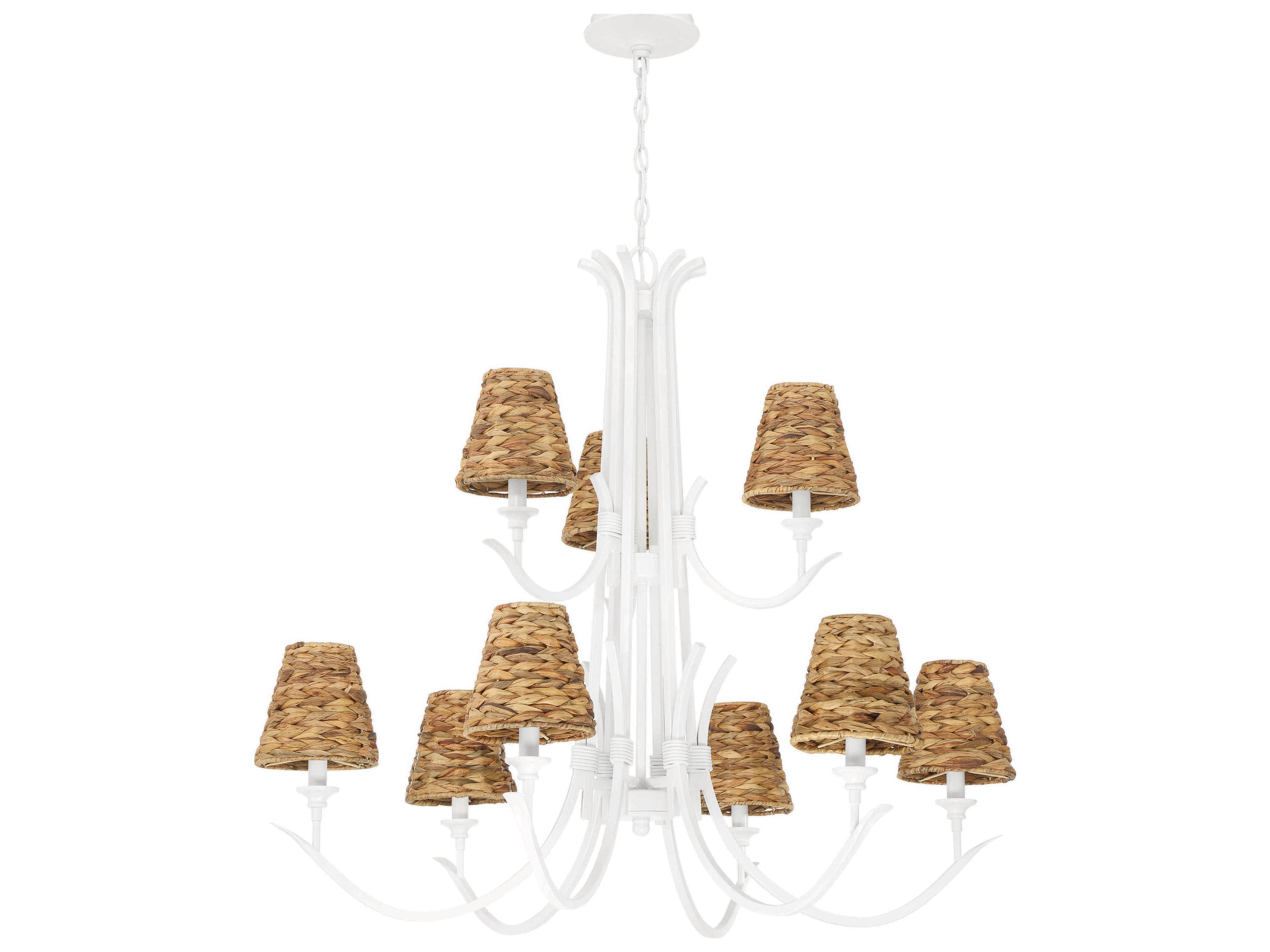 Craftmade Kokomo 9-Light Matte White Candelabra Chandelier