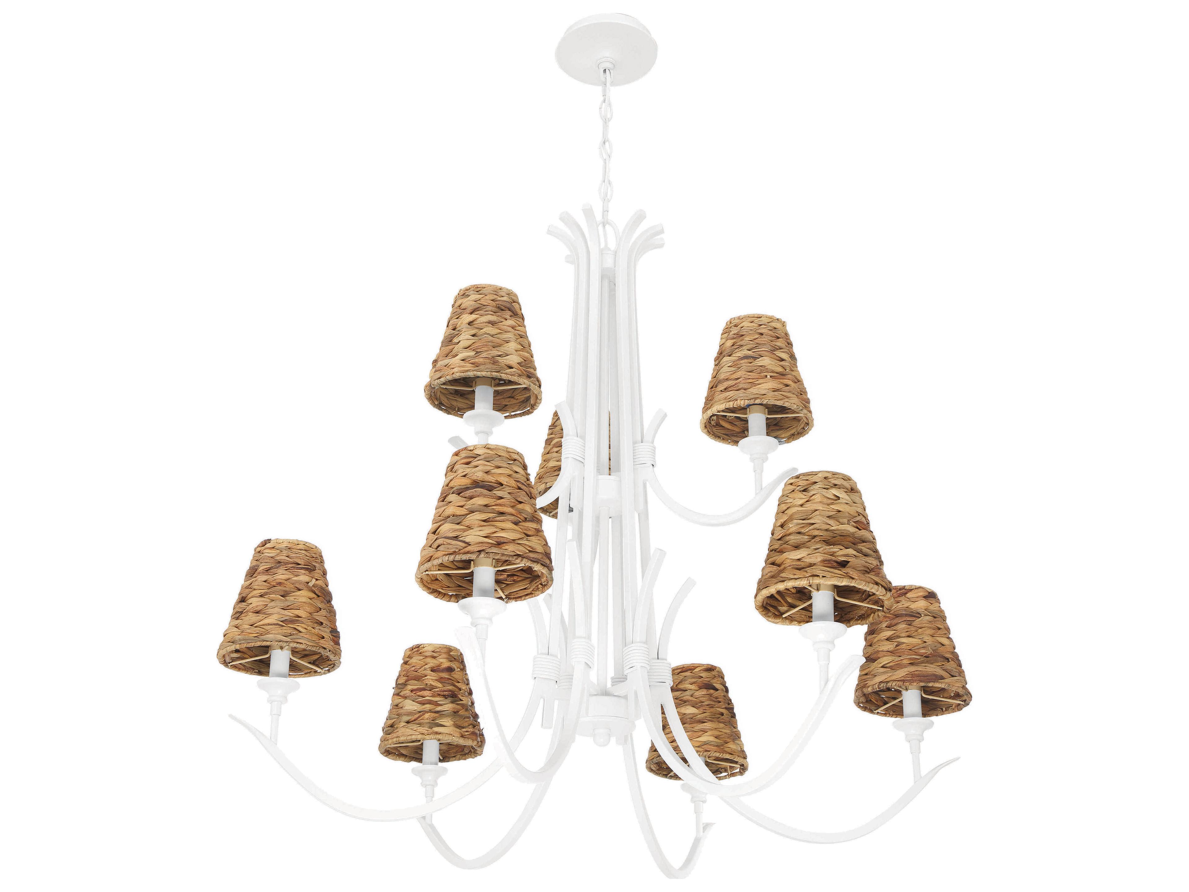 Craftmade Kokomo 9-Light Matte White Candelabra Chandelier