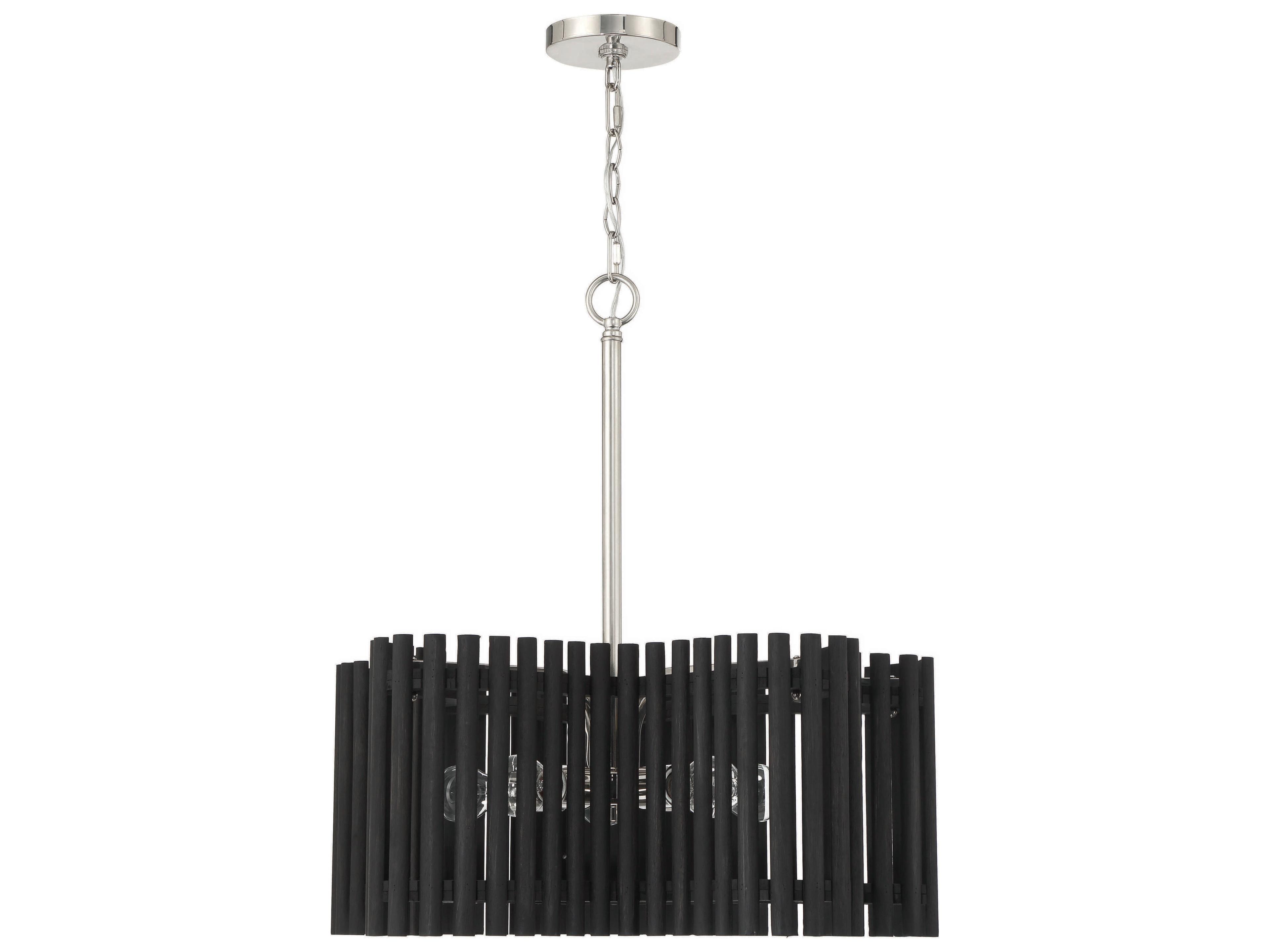 Craftmade Freeform 5-Light Polished Nickel Black Walnut Geometric Chandelier