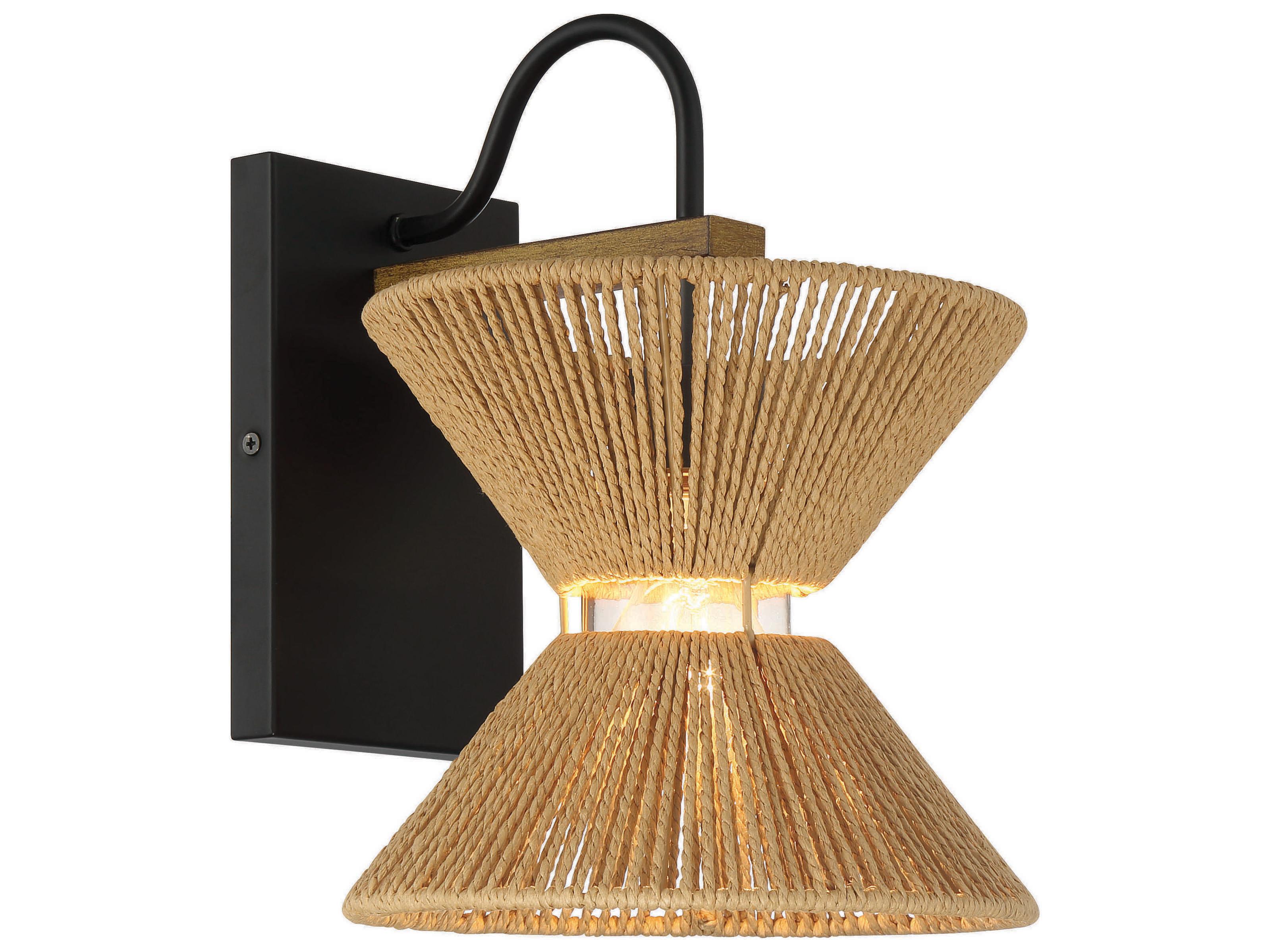 Craftmade Serena 1-Light Flat Black Walnut Wall Sconce