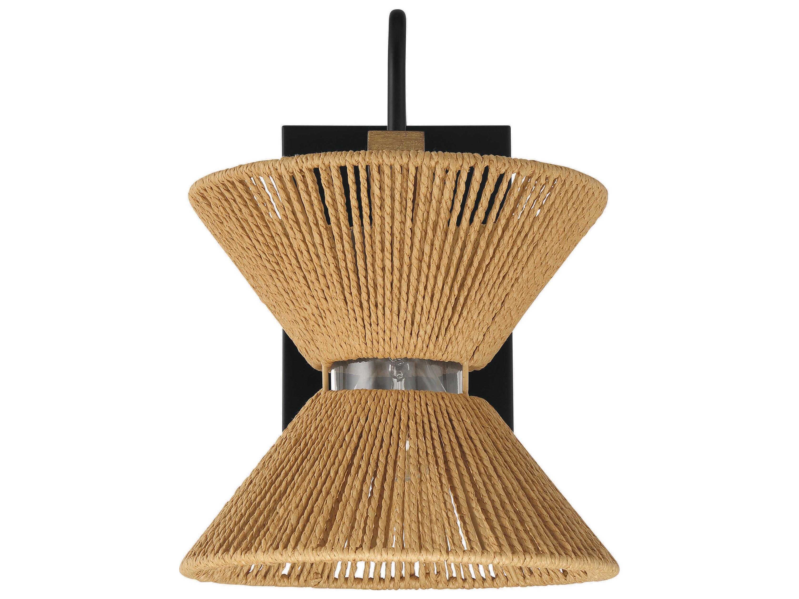 Craftmade Serena 1-Light Flat Black Walnut Wall Sconce