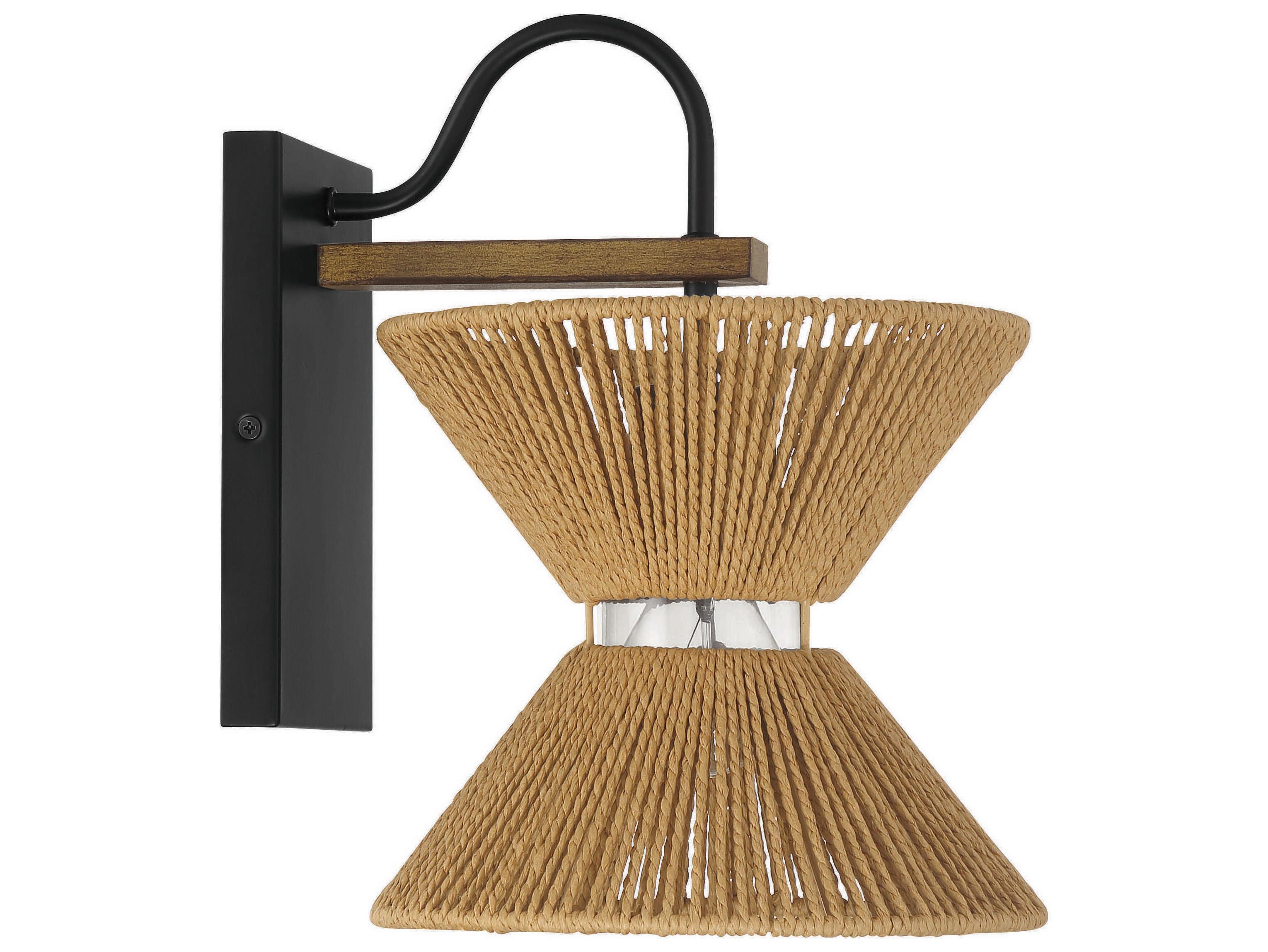 Craftmade Serena 1-Light Flat Black Walnut Wall Sconce