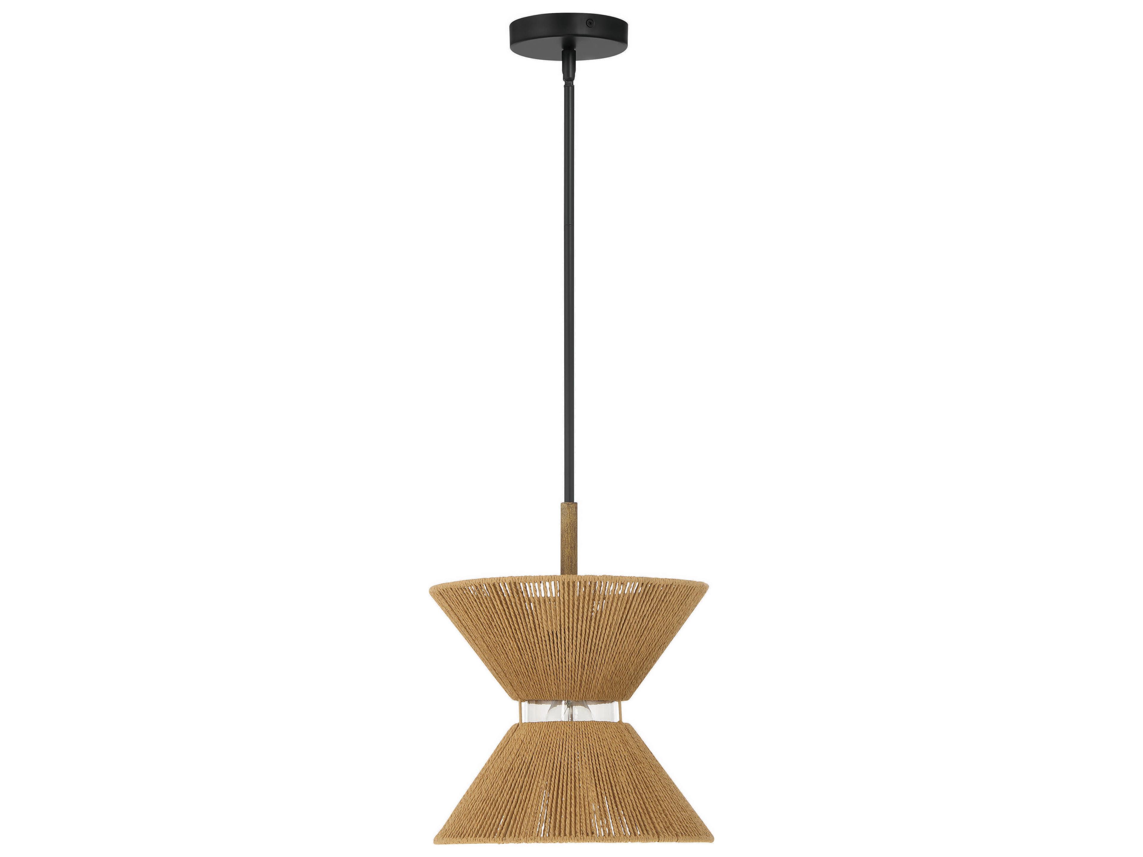 Craftmade Serena 1-Light Flat Black Walnut Mini Pendant