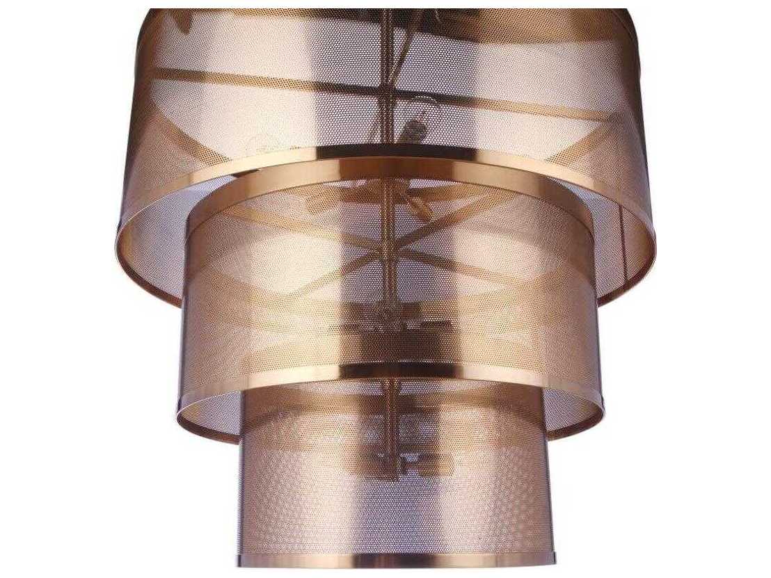 Craftmade Mesh 12-Light Satin Brass Drum Tiered Pendant