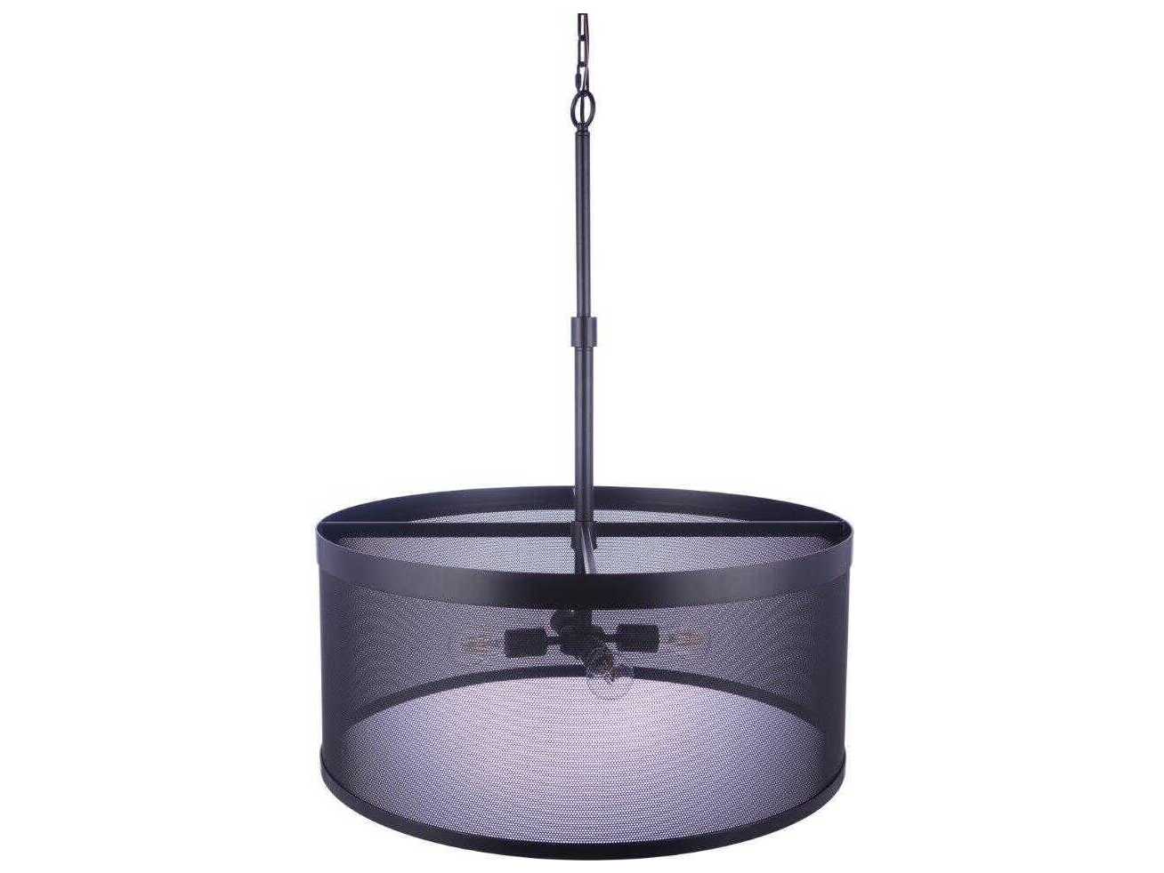 Craftmade Mesh 4-Light Flat Black Drum Pendant