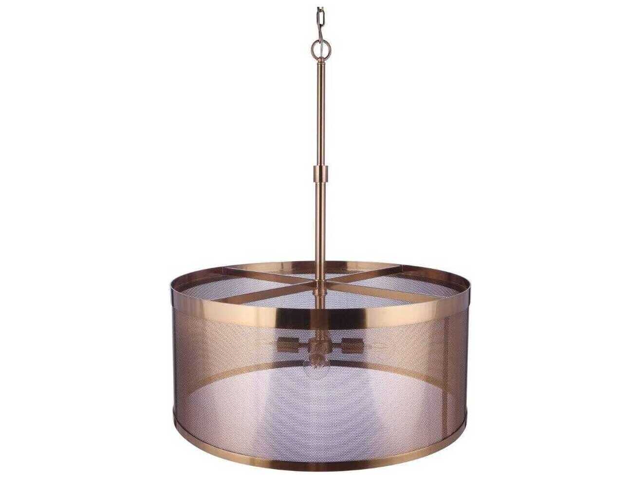 Craftmade Mesh 4-Light Satin Brass Drum Pendant