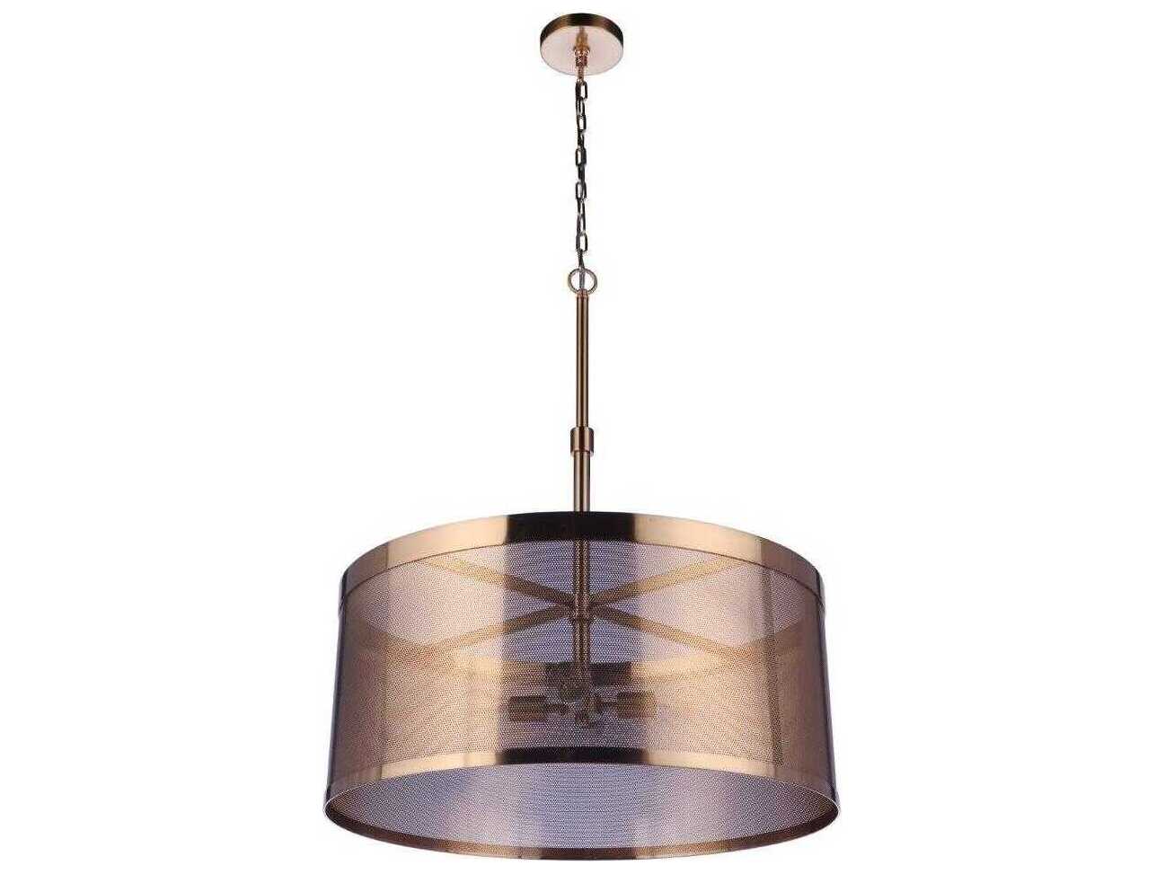 Craftmade Mesh 4-Light Satin Brass Drum Pendant