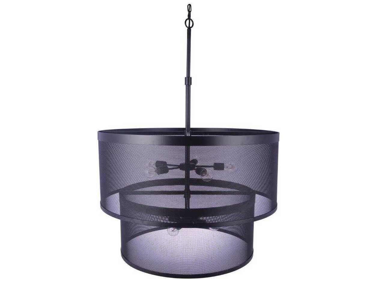 Craftmade Mesh 9-Light Flat Black Drum Pendant