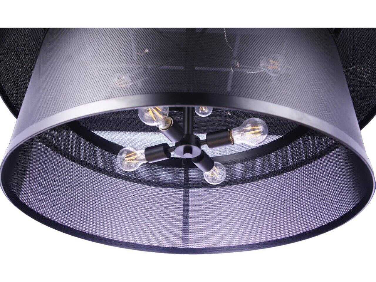 Craftmade Mesh 9-Light Flat Black Drum Pendant