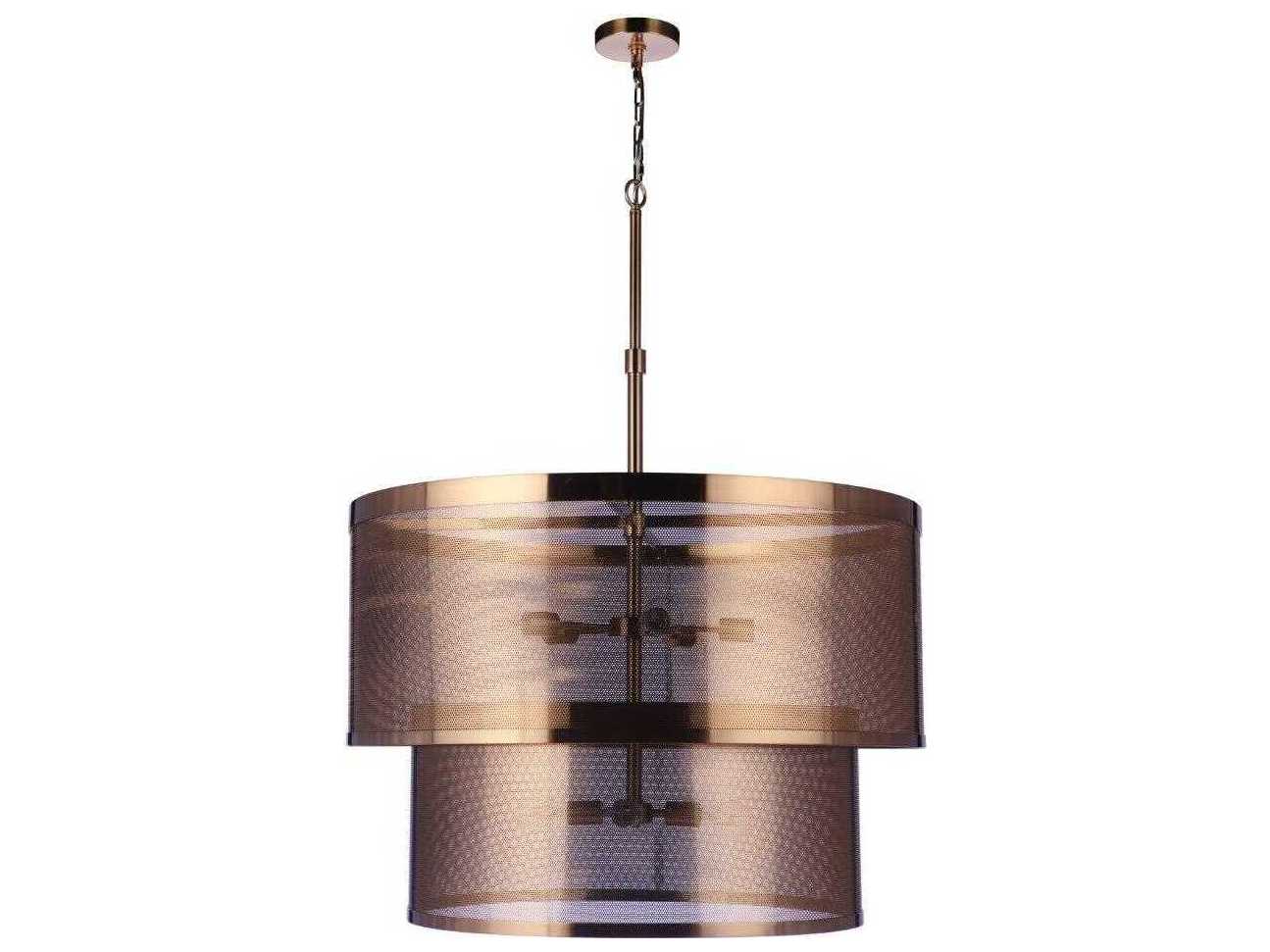 Craftmade Mesh 9-Light Satin Brass Drum Pendant