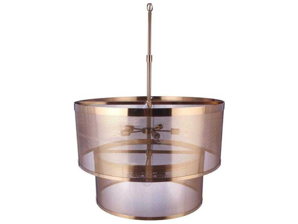 Craftmade Mesh 9-Light Satin Brass Drum Pendant