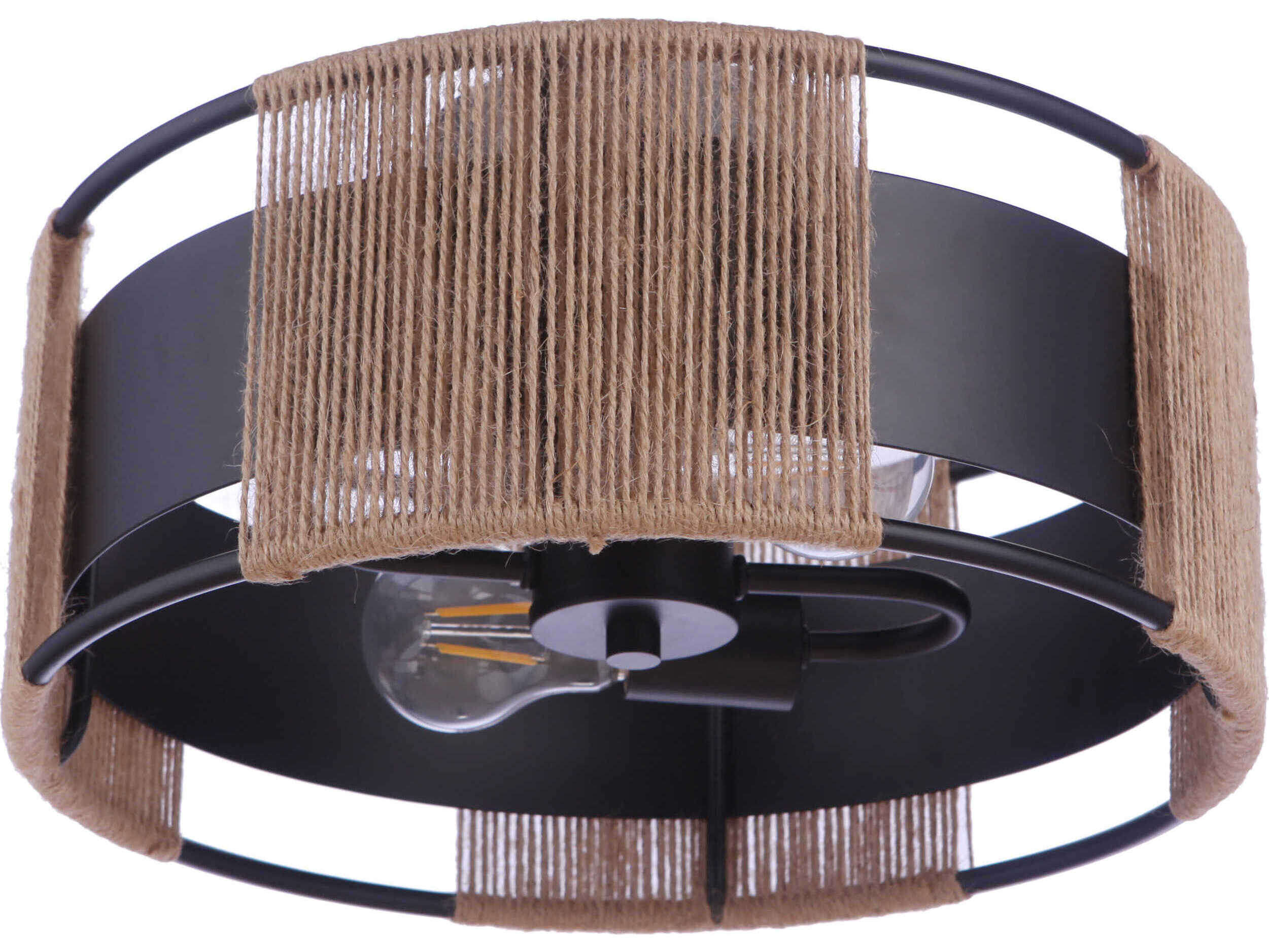 Craftmade Kensey 2-Light Flat Black Drum Semi Flush Mount