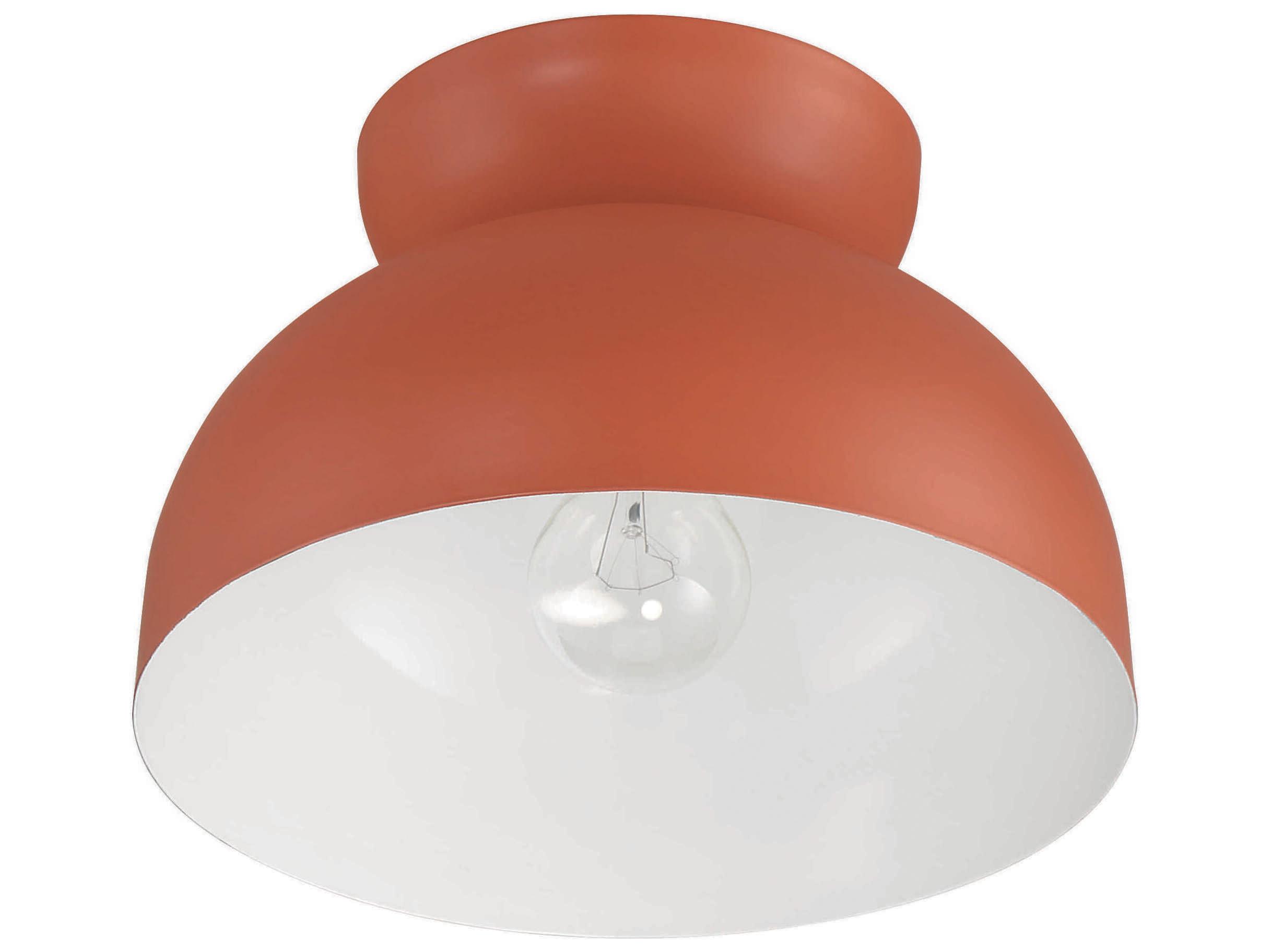 Craftmade Ventura 1-Light Baked Clay Orange Dome Flush Mount