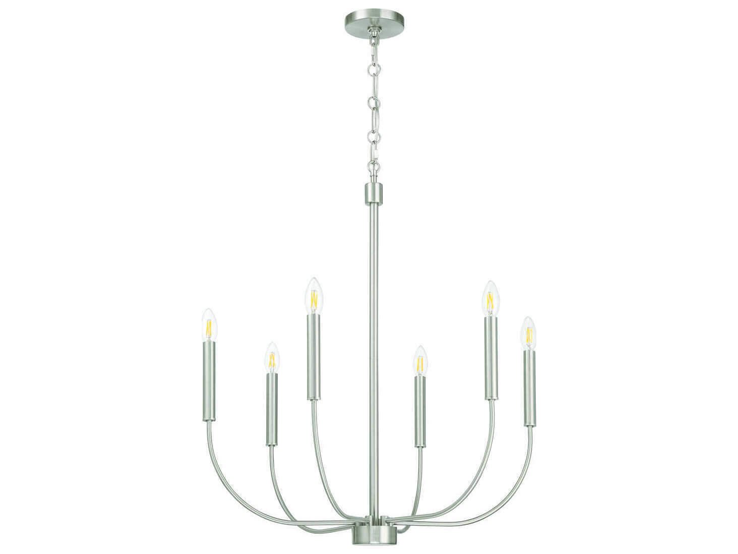 Craftmade Traci 6-Light Brushed Polished Nickel Candelabra Chandelier