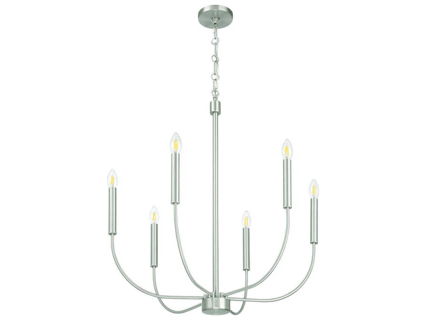 Craftmade Traci 6-Light Brushed Polished Nickel Candelabra Chandelier