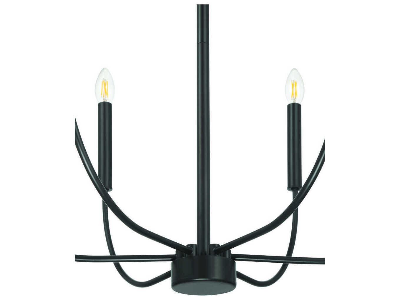 Craftmade Traci 6-Light Flat Black Candelabra Chandelier