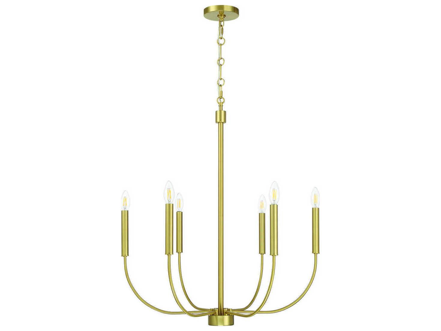Craftmade Traci 6-Light Satin Brass Candelabra Chandelier