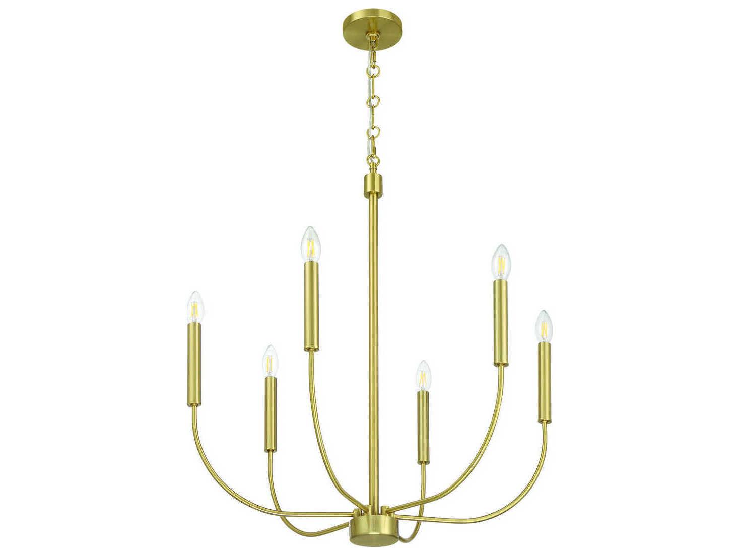 Craftmade Traci 6-Light Satin Brass Candelabra Chandelier