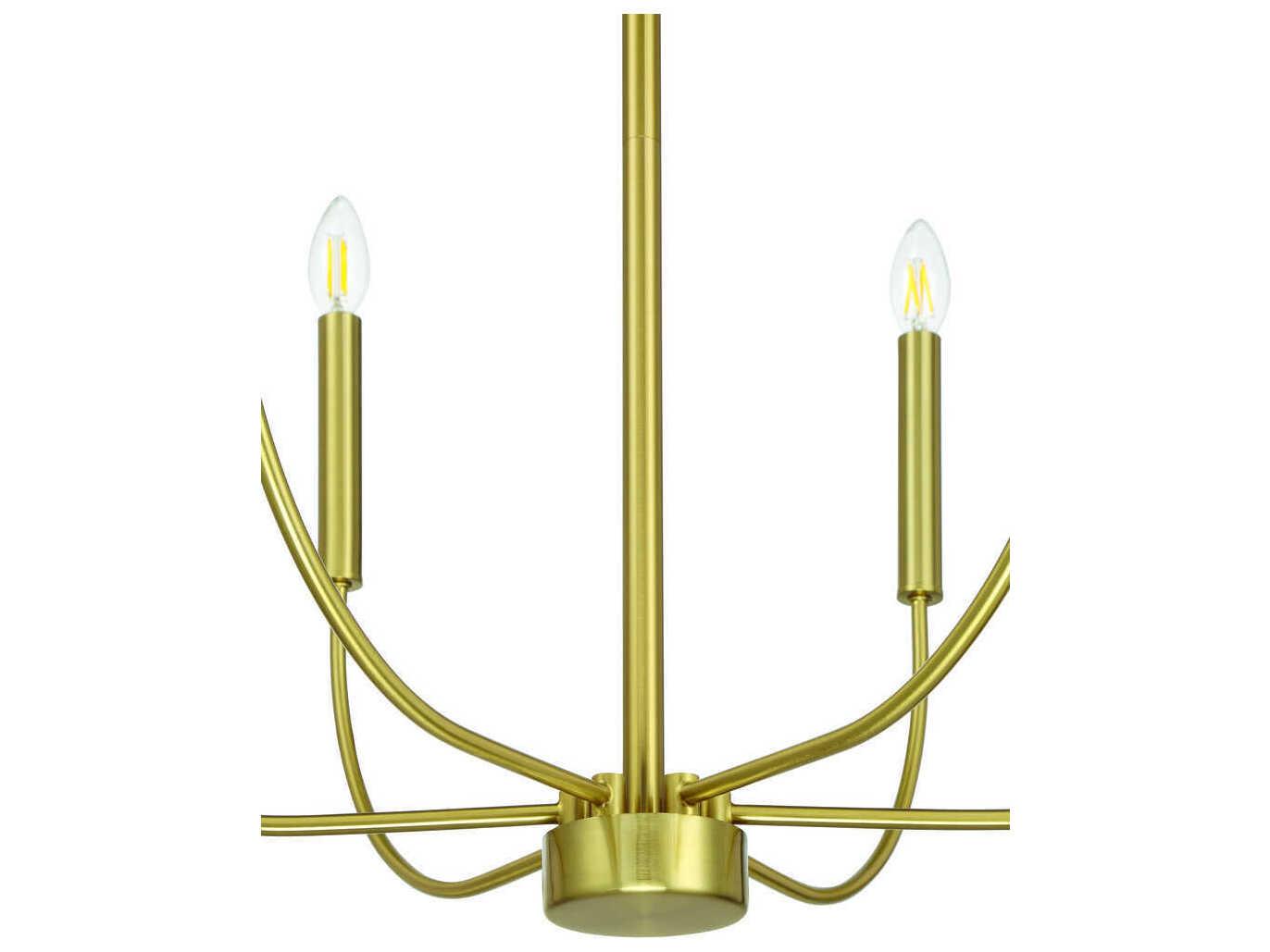 Craftmade Traci 6-Light Satin Brass Candelabra Chandelier
