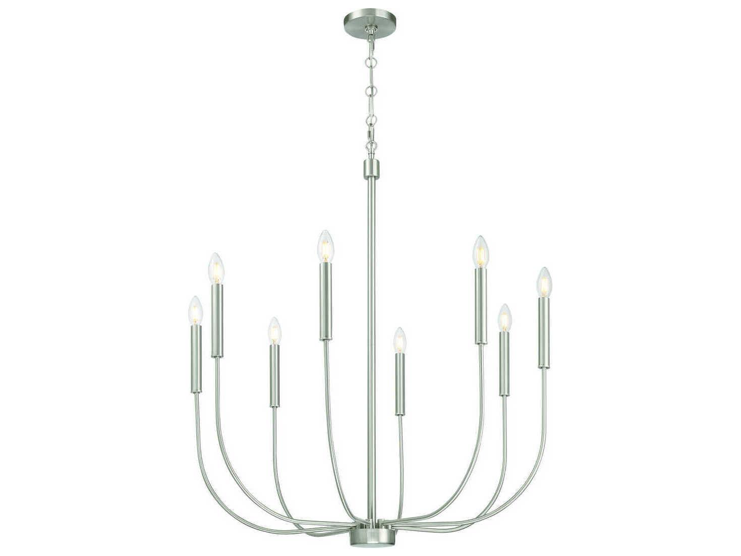 Craftmade Traci 8-Light Brushed Polished Nickel Candelabra Chandelier