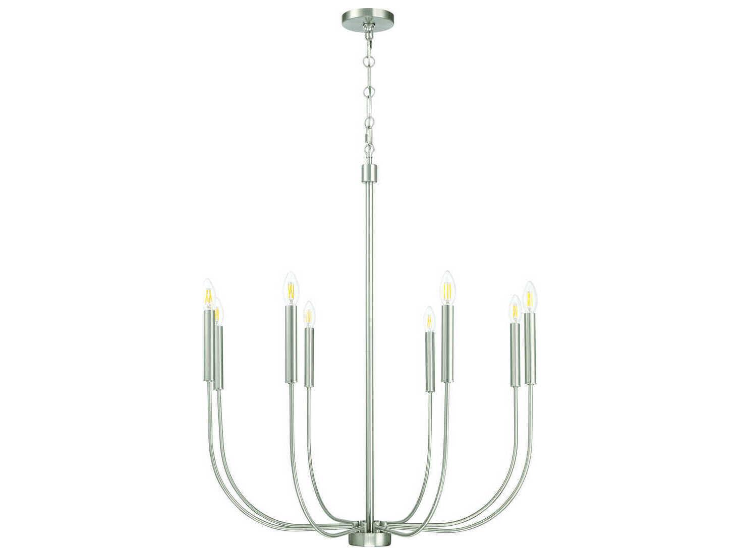 Craftmade Traci 8-Light Brushed Polished Nickel Candelabra Chandelier