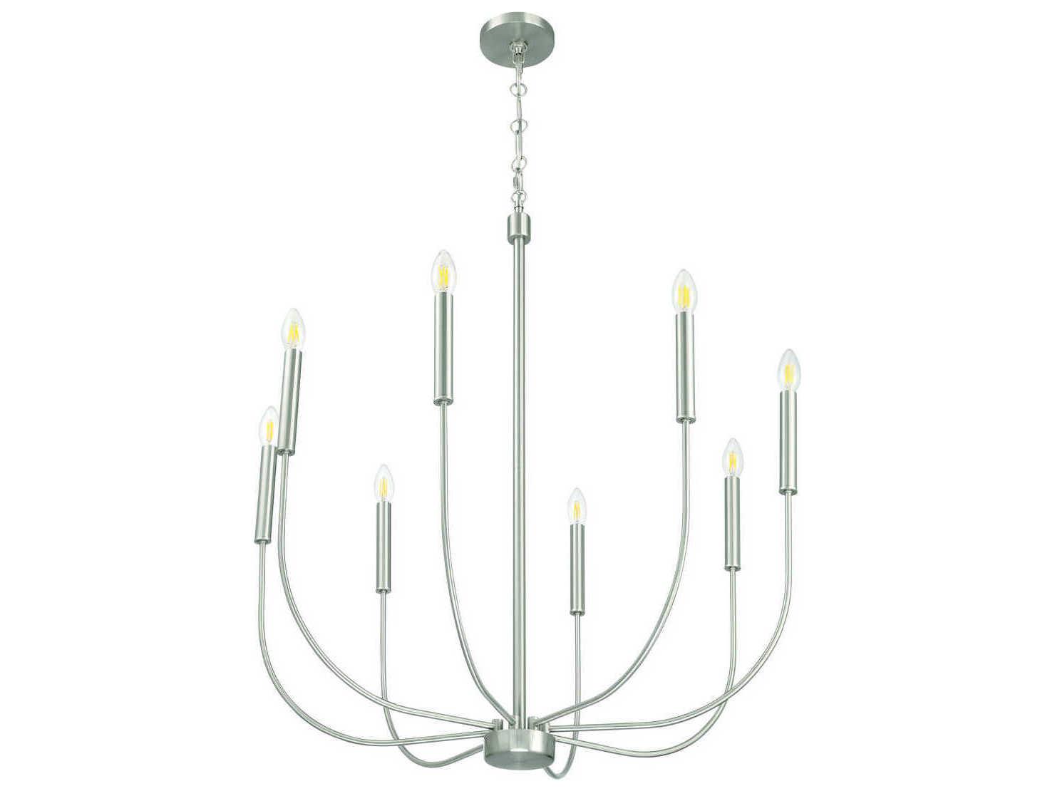 Craftmade Traci 8-Light Brushed Polished Nickel Candelabra Chandelier