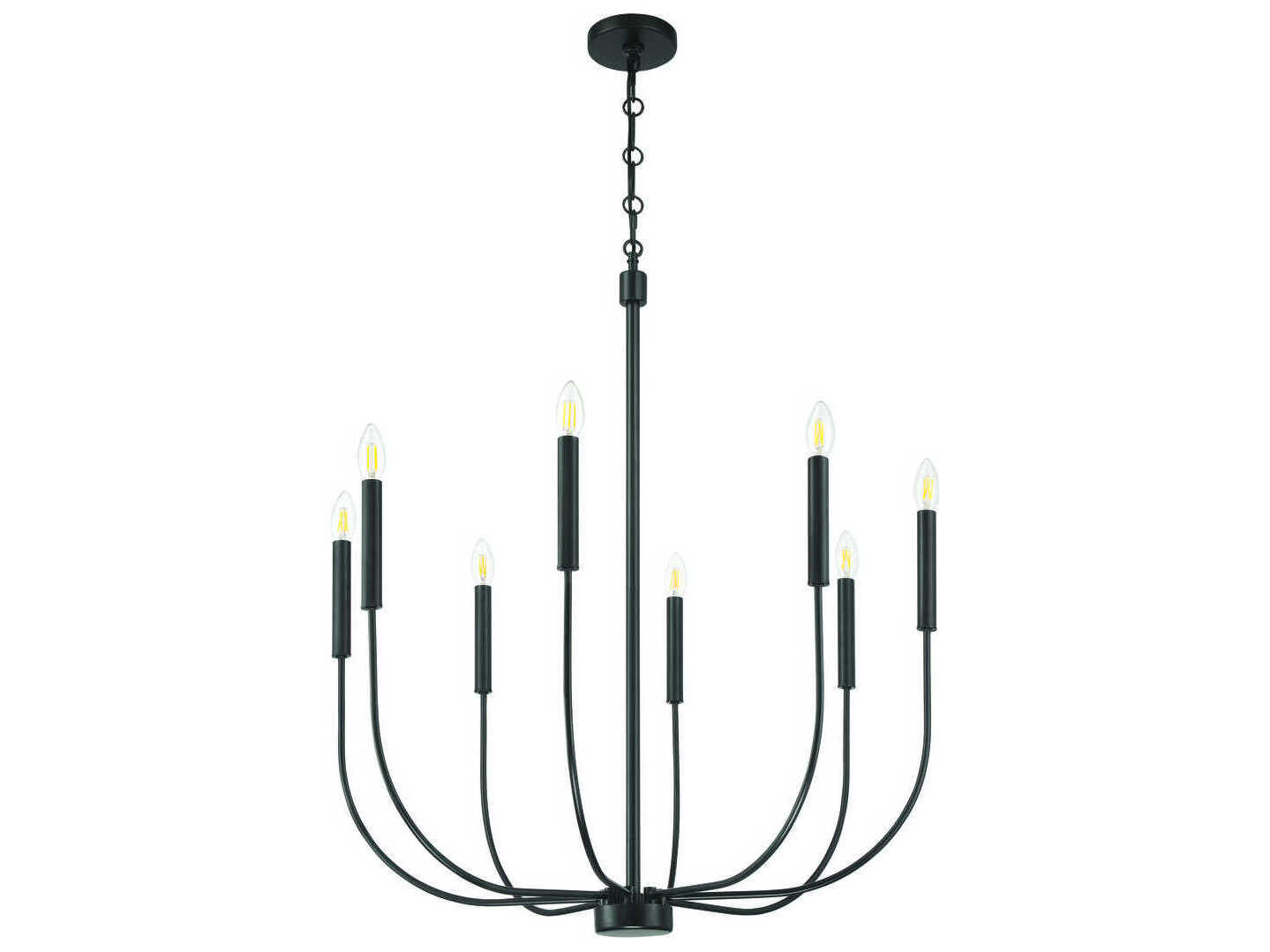 Craftmade Traci 8-Light Flat Black Candelabra Chandelier