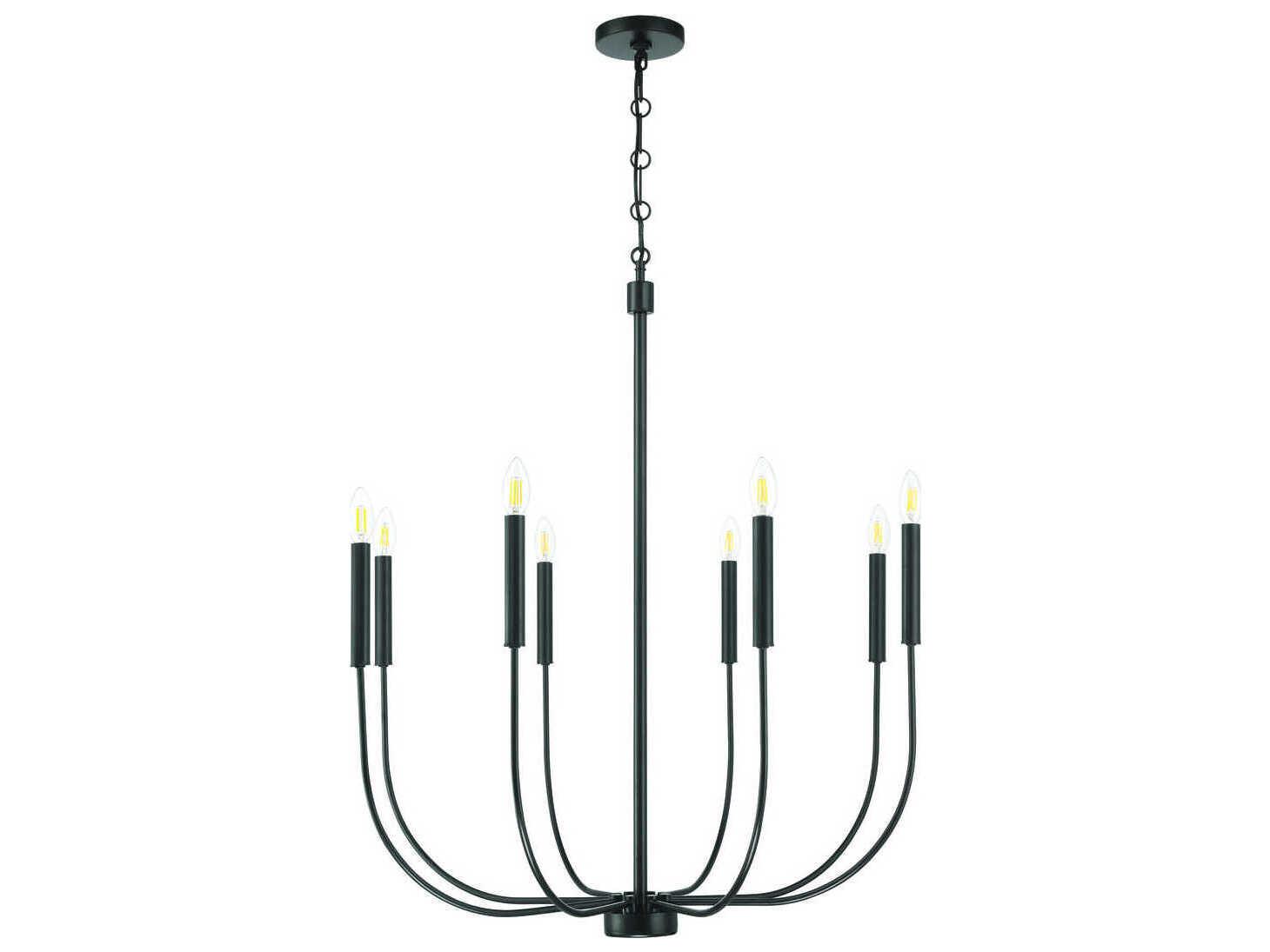 Craftmade Traci 8-Light Flat Black Candelabra Chandelier