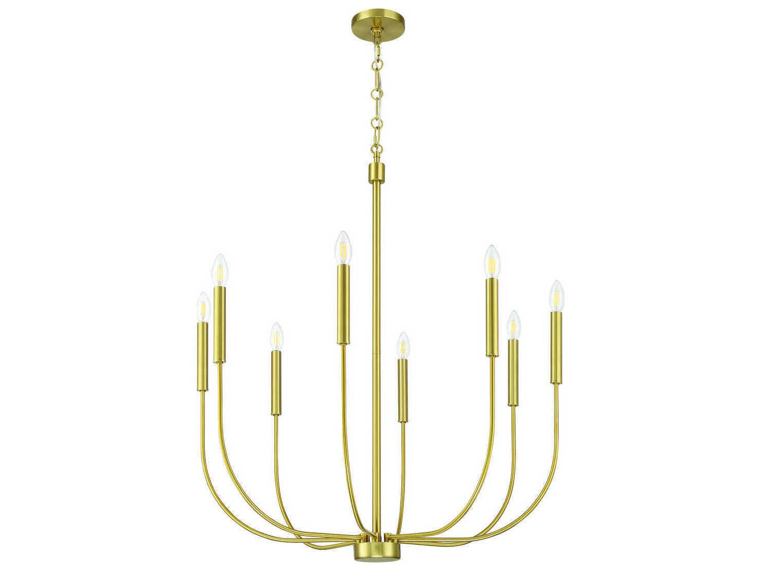 Craftmade Traci 8-Light Satin Brass Candelabra Chandelier