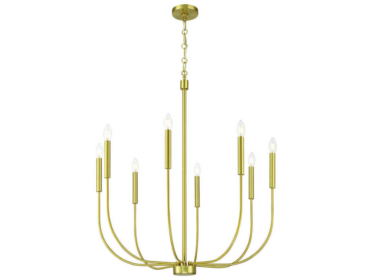 Craftmade Traci 8-Light Satin Brass Candelabra Chandelier