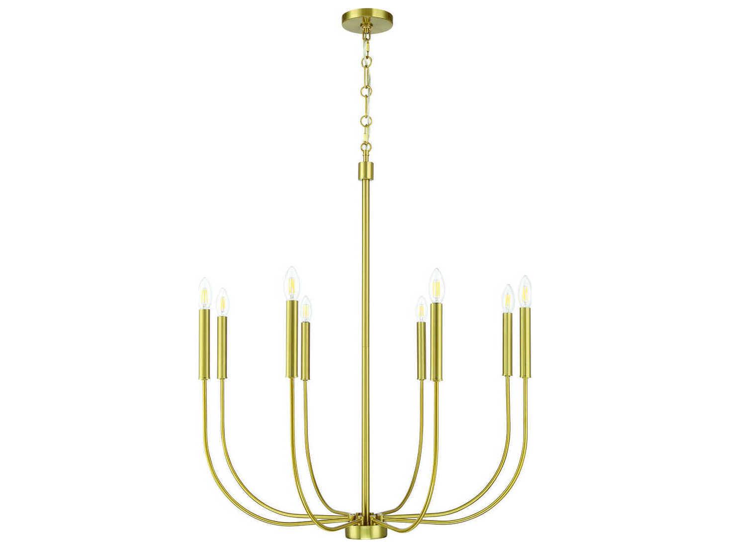 Craftmade Traci 8-Light Satin Brass Candelabra Chandelier
