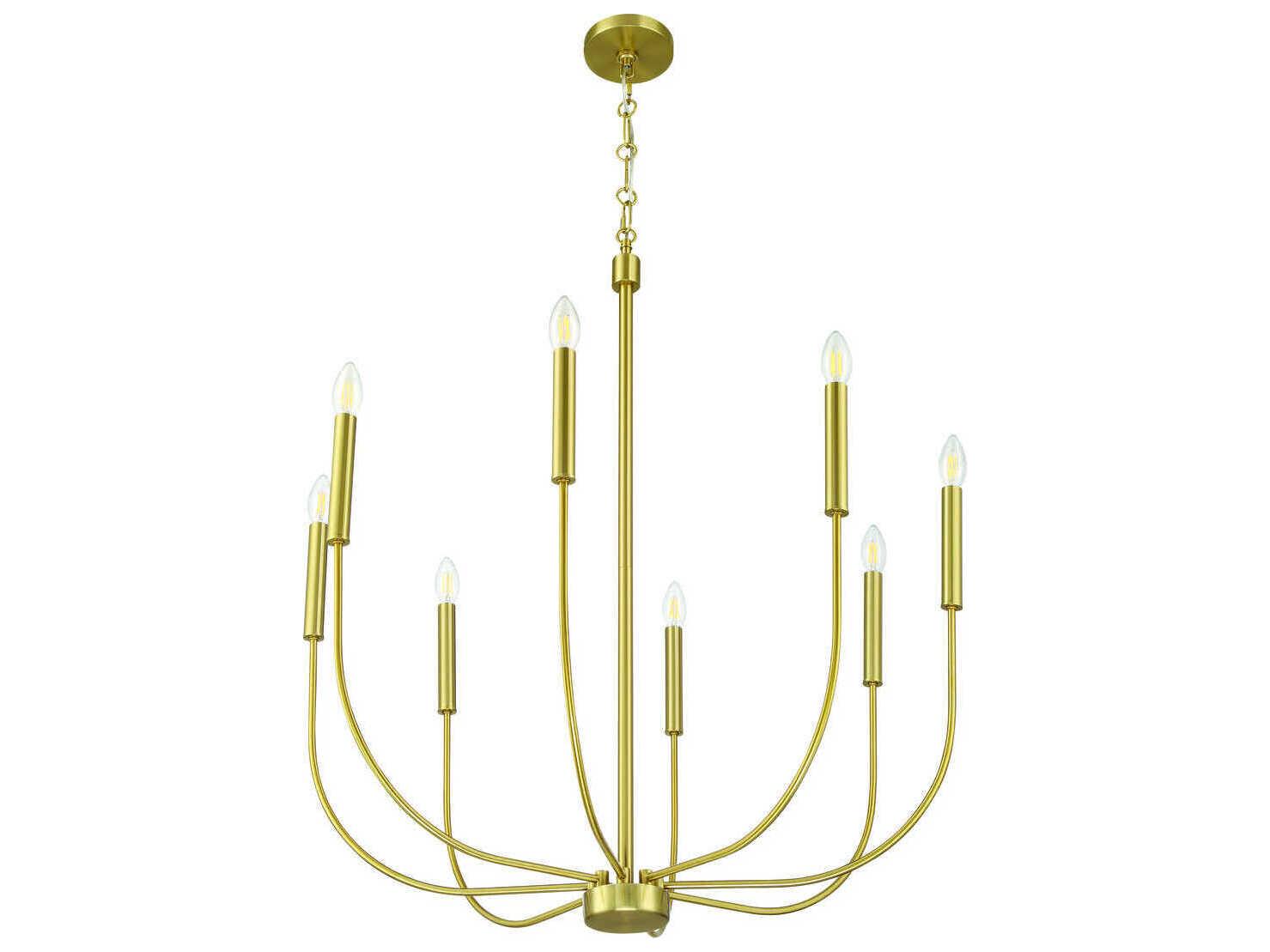 Craftmade Traci 8-Light Satin Brass Candelabra Chandelier