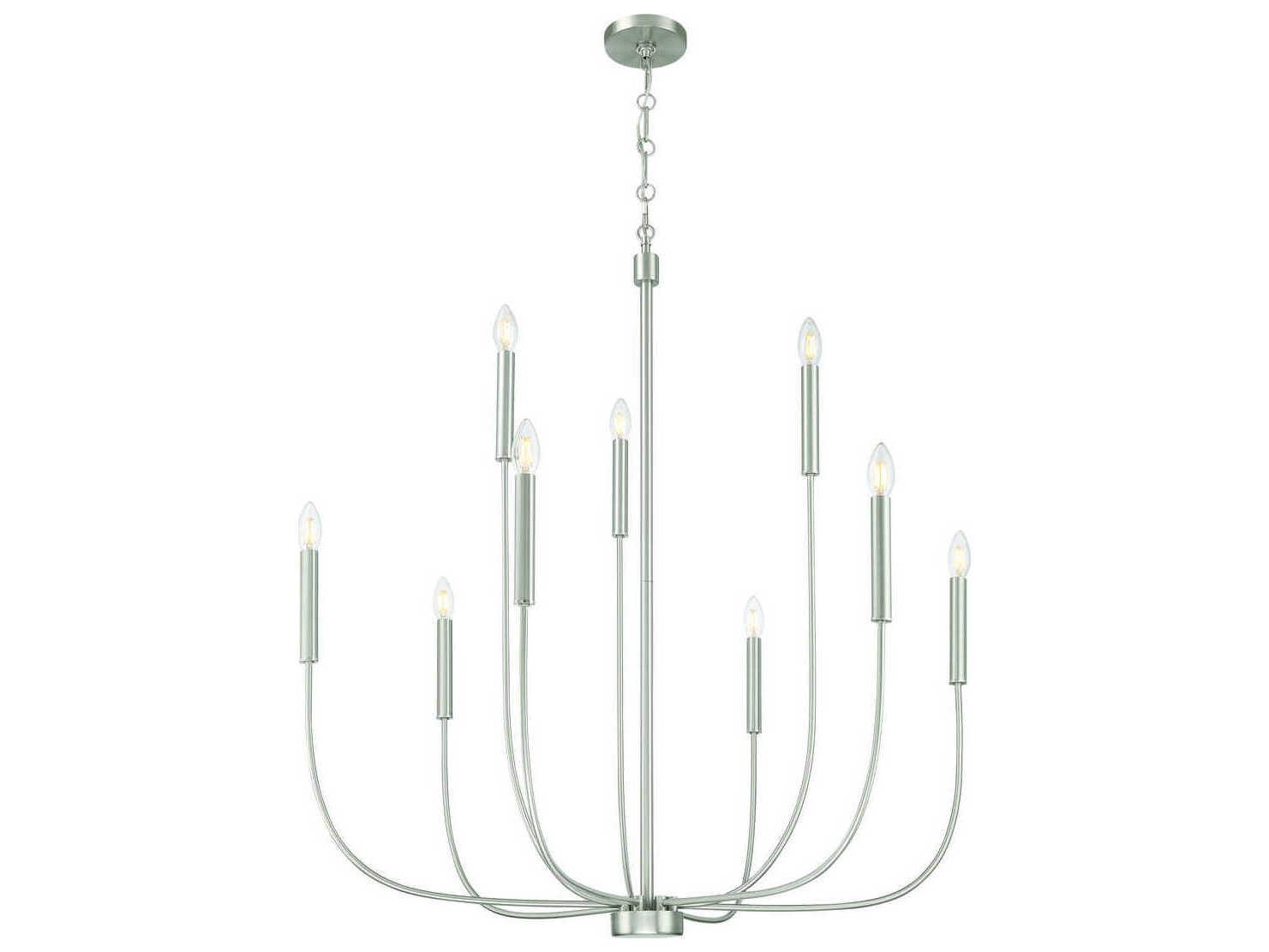 Craftmade Traci 9-Light Brushed Polished Nickel Candelabra Chandelier