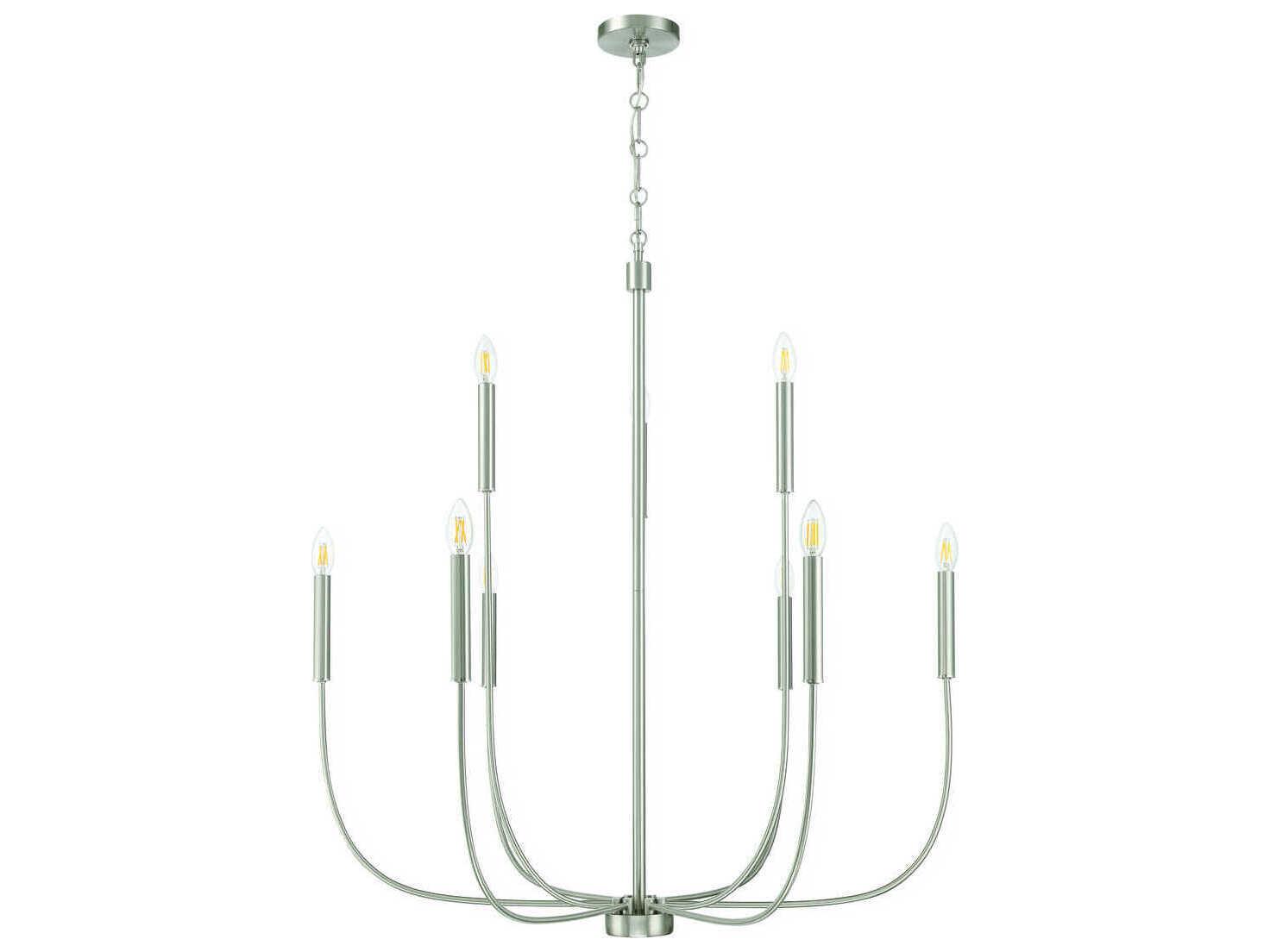 Craftmade Traci 9-Light Brushed Polished Nickel Candelabra Chandelier