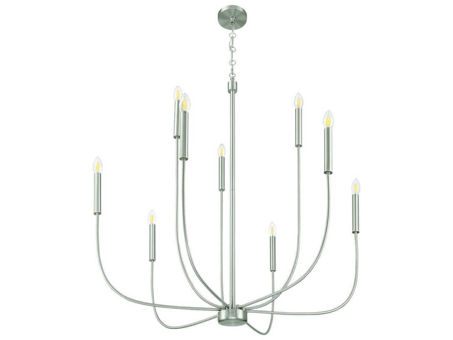 Craftmade Traci 9-Light Brushed Polished Nickel Candelabra Chandelier