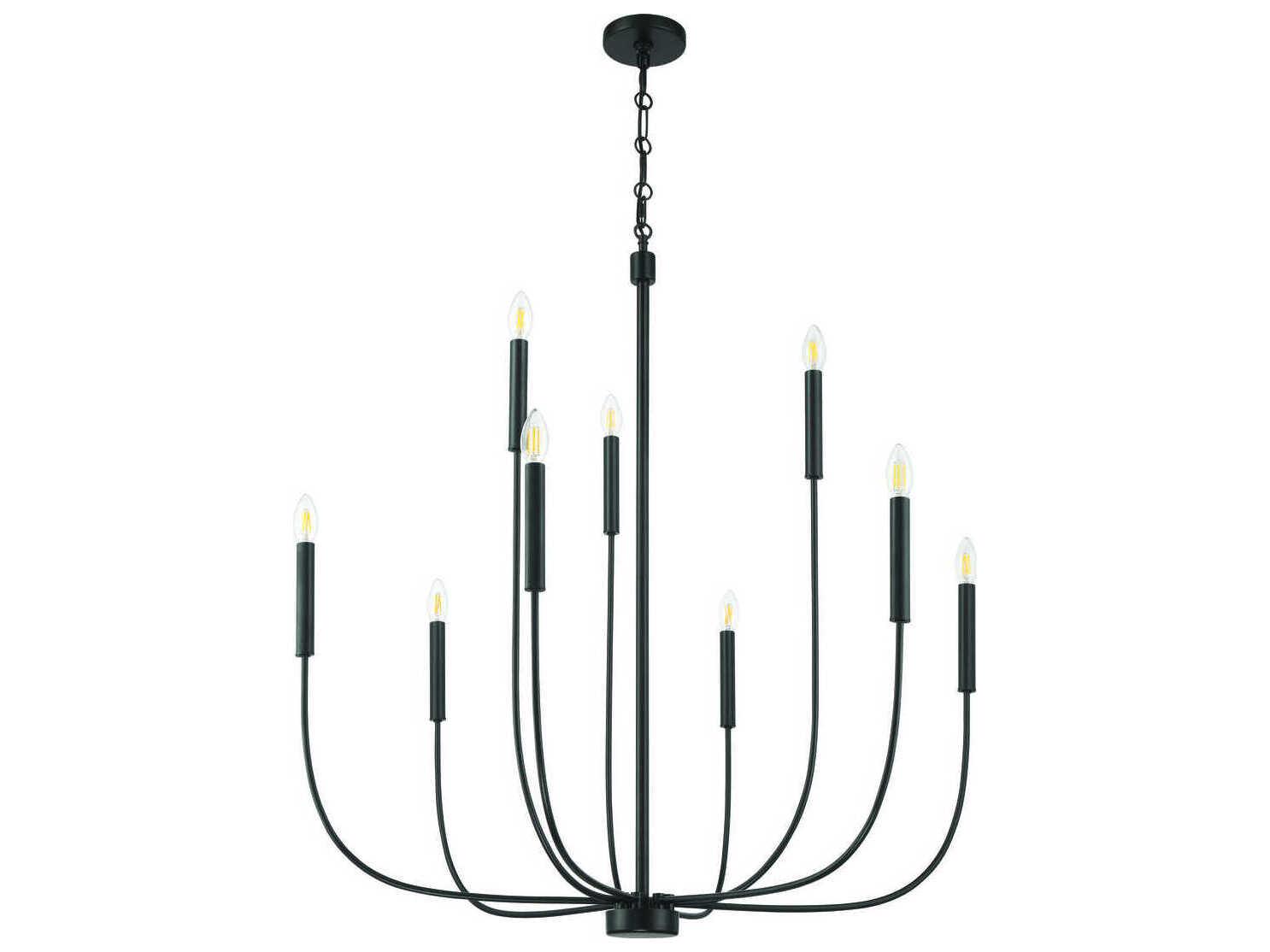 Craftmade Traci 9-Light Flat Black Candelabra Chandelier