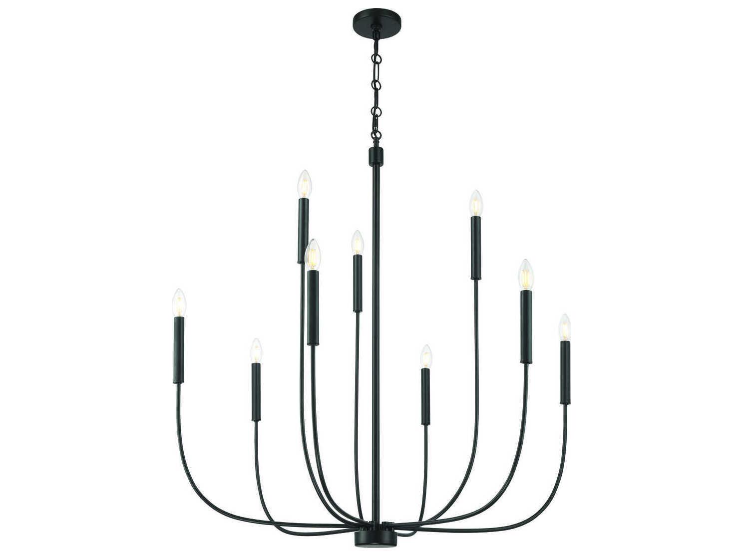 Craftmade Traci 9-Light Flat Black Candelabra Chandelier