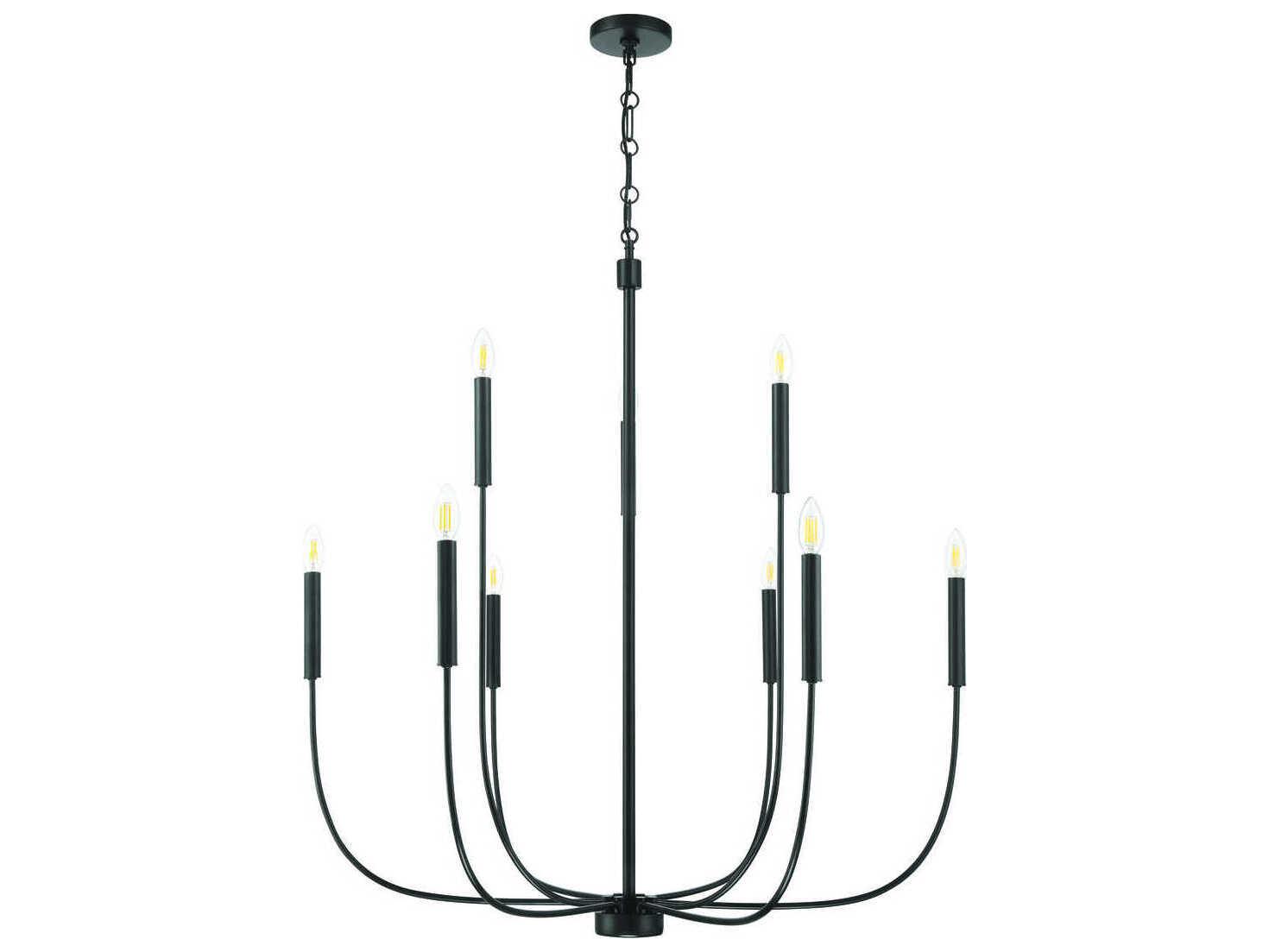 Craftmade Traci 9-Light Flat Black Candelabra Chandelier