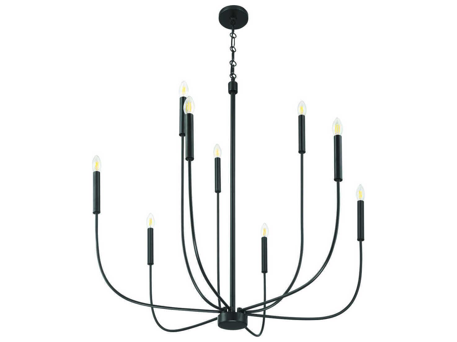 Craftmade Traci 9-Light Flat Black Candelabra Chandelier