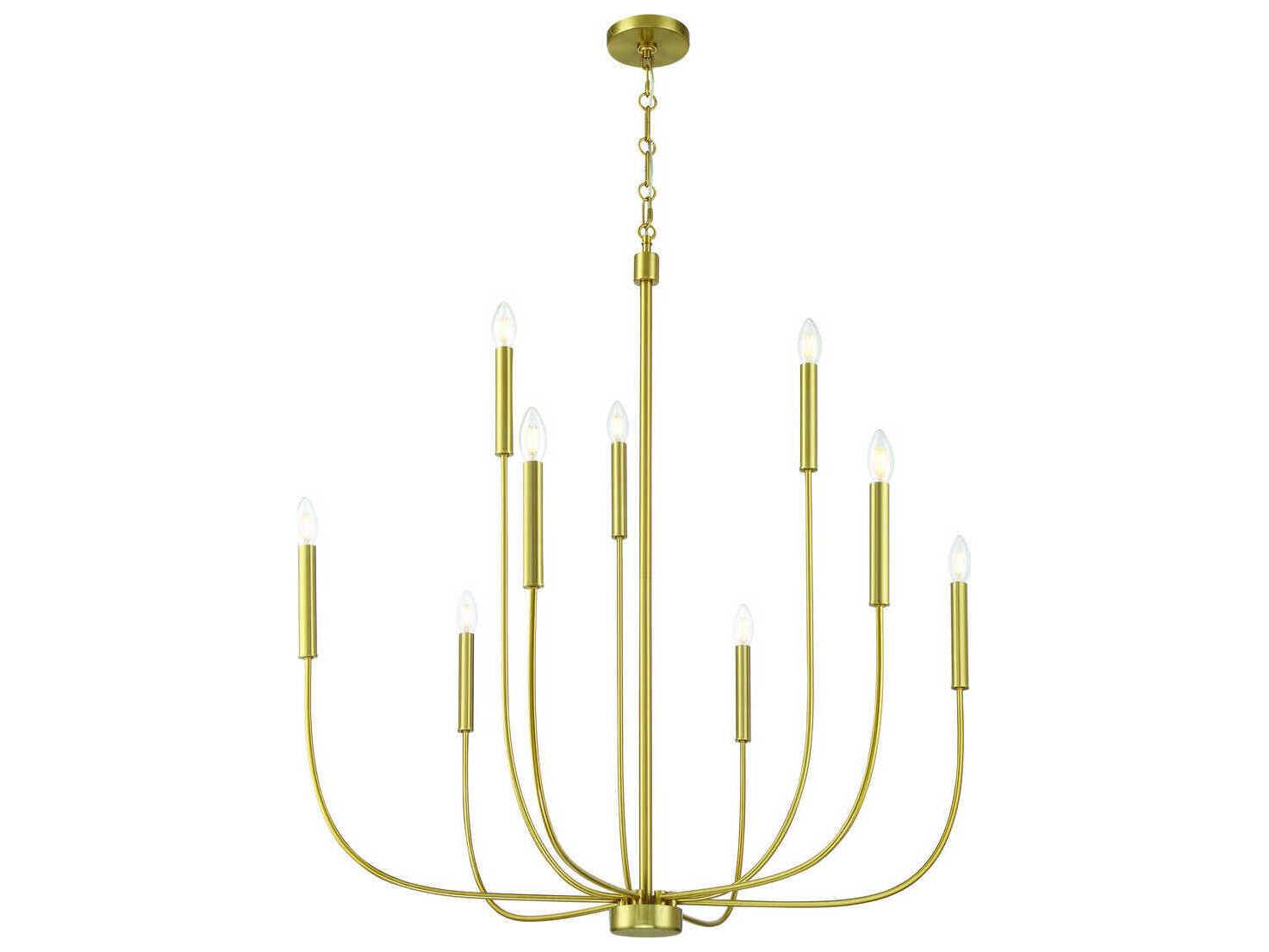 Craftmade Traci 9-Light Satin Brass Candelabra Chandelier