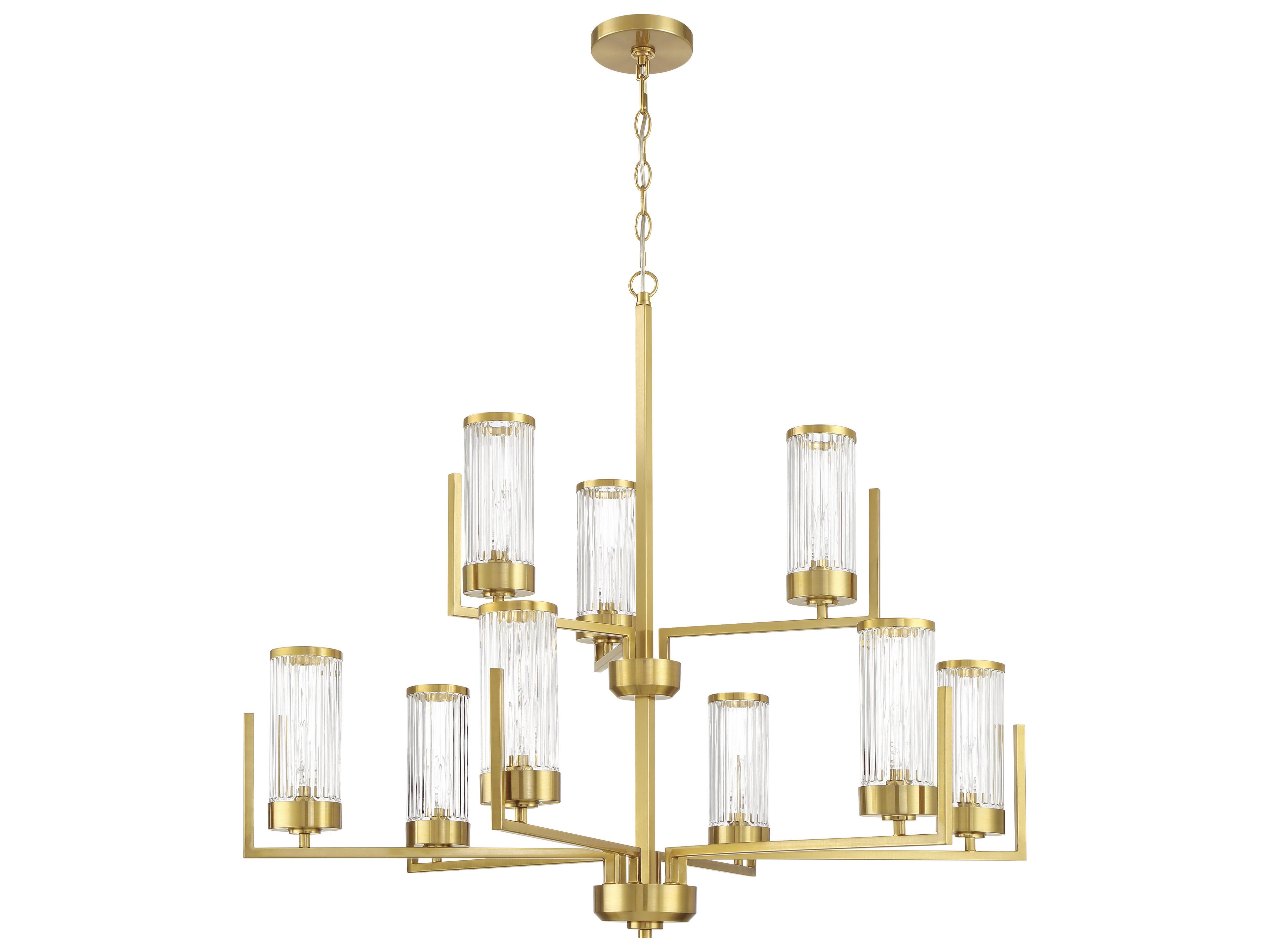 Craftmade Whittley 9-Light Satin Brass Candelabra Chandelier