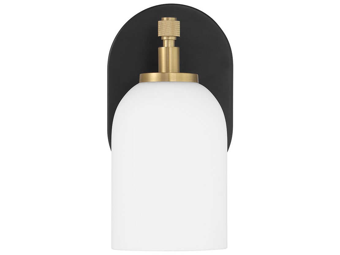 Craftmade Council 1-Light Flat Black Satin Brass Wall Sconce