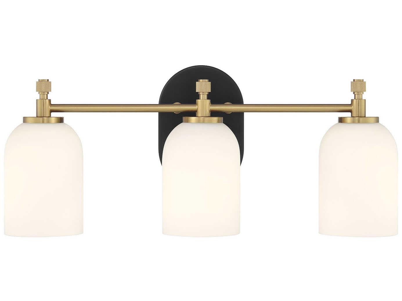 Craftmade Council 3-Light Flat Black Satin Brass Vanity Light