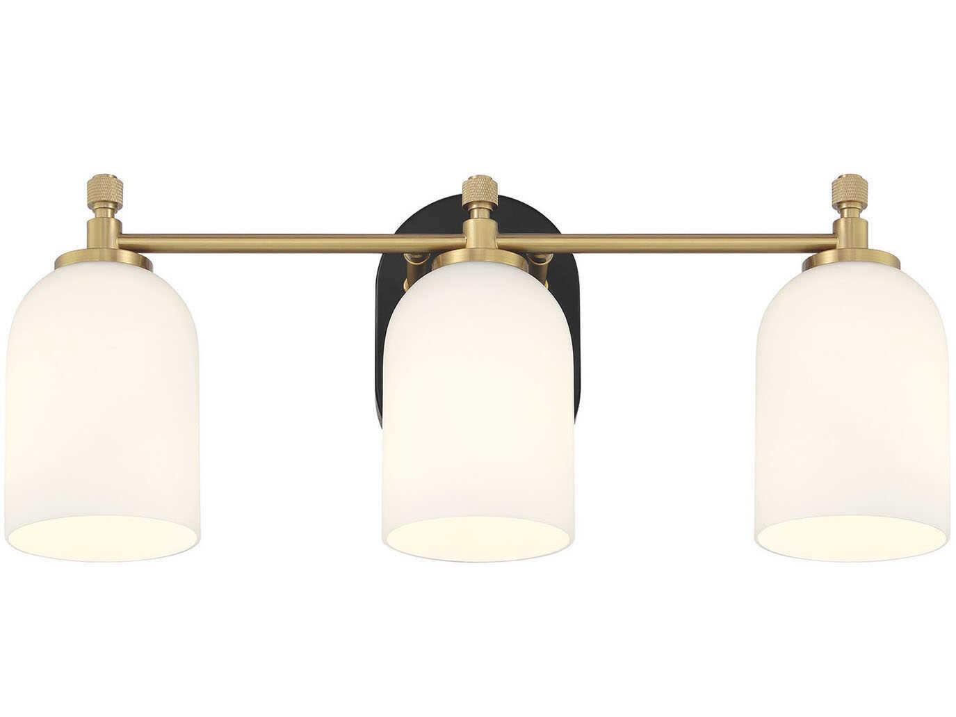 Craftmade Council 3-Light Flat Black Satin Brass Vanity Light