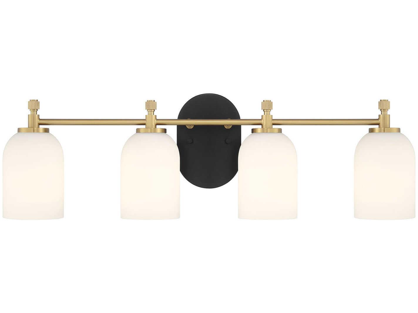 Craftmade Council 4-Light Flat Black Satin Brass Vanity Light