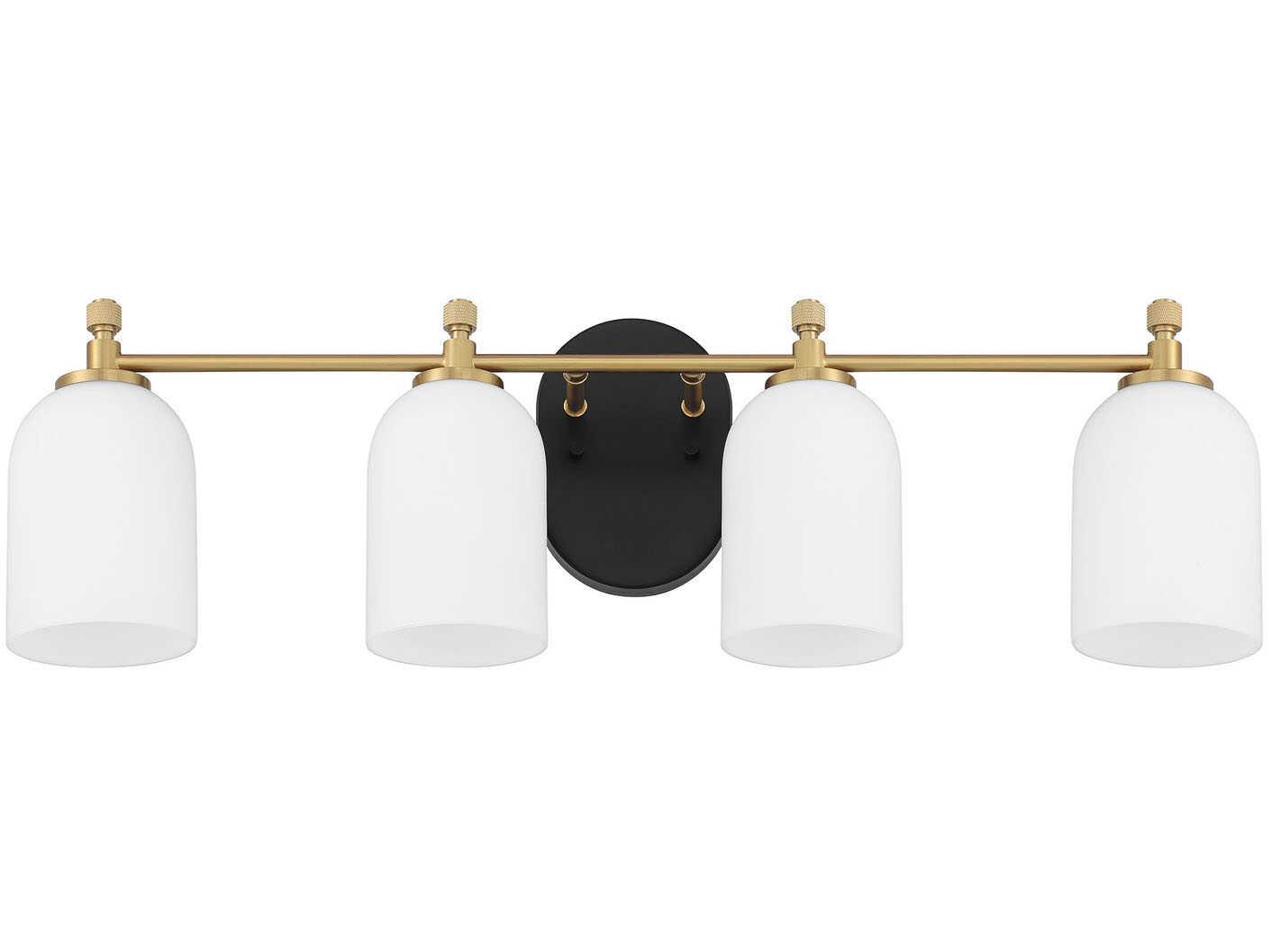 Craftmade Council 4-Light Flat Black Satin Brass Vanity Light