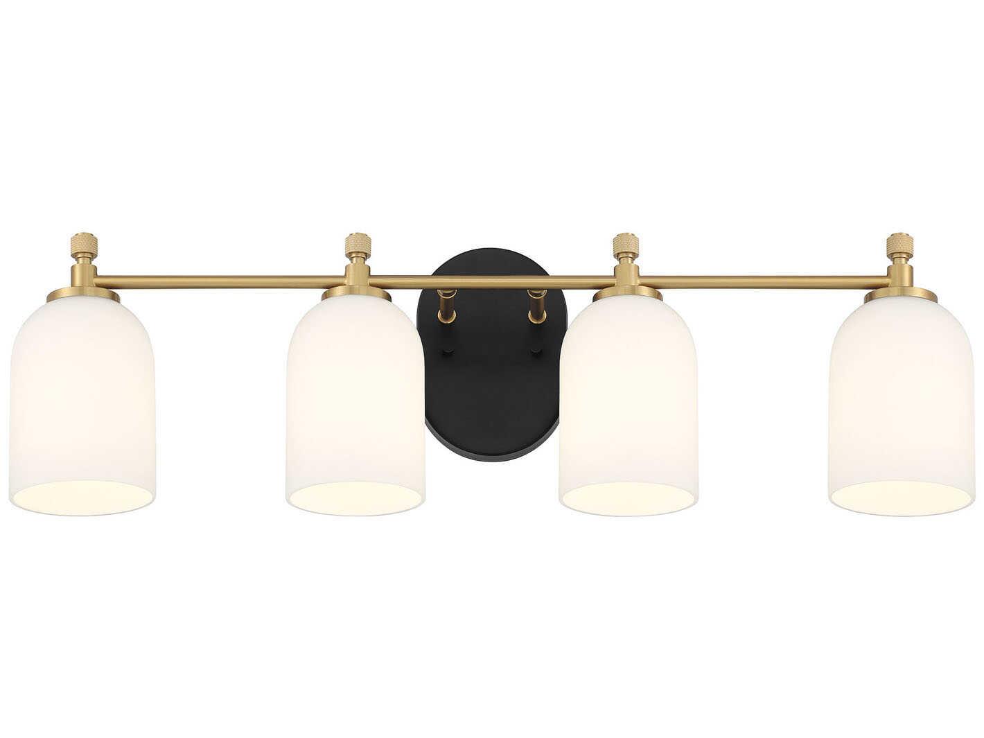 Craftmade Council 4-Light Flat Black Satin Brass Vanity Light